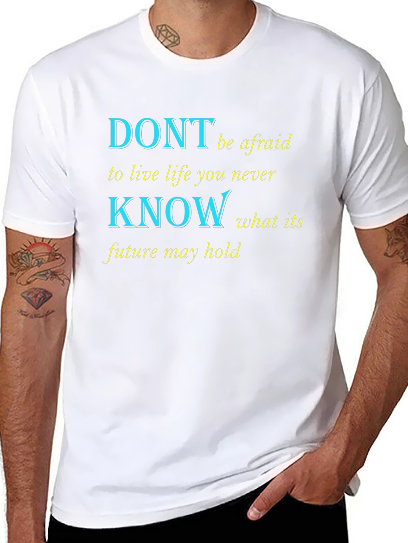 Motivational Graphic Print T-Shirt - Live Life