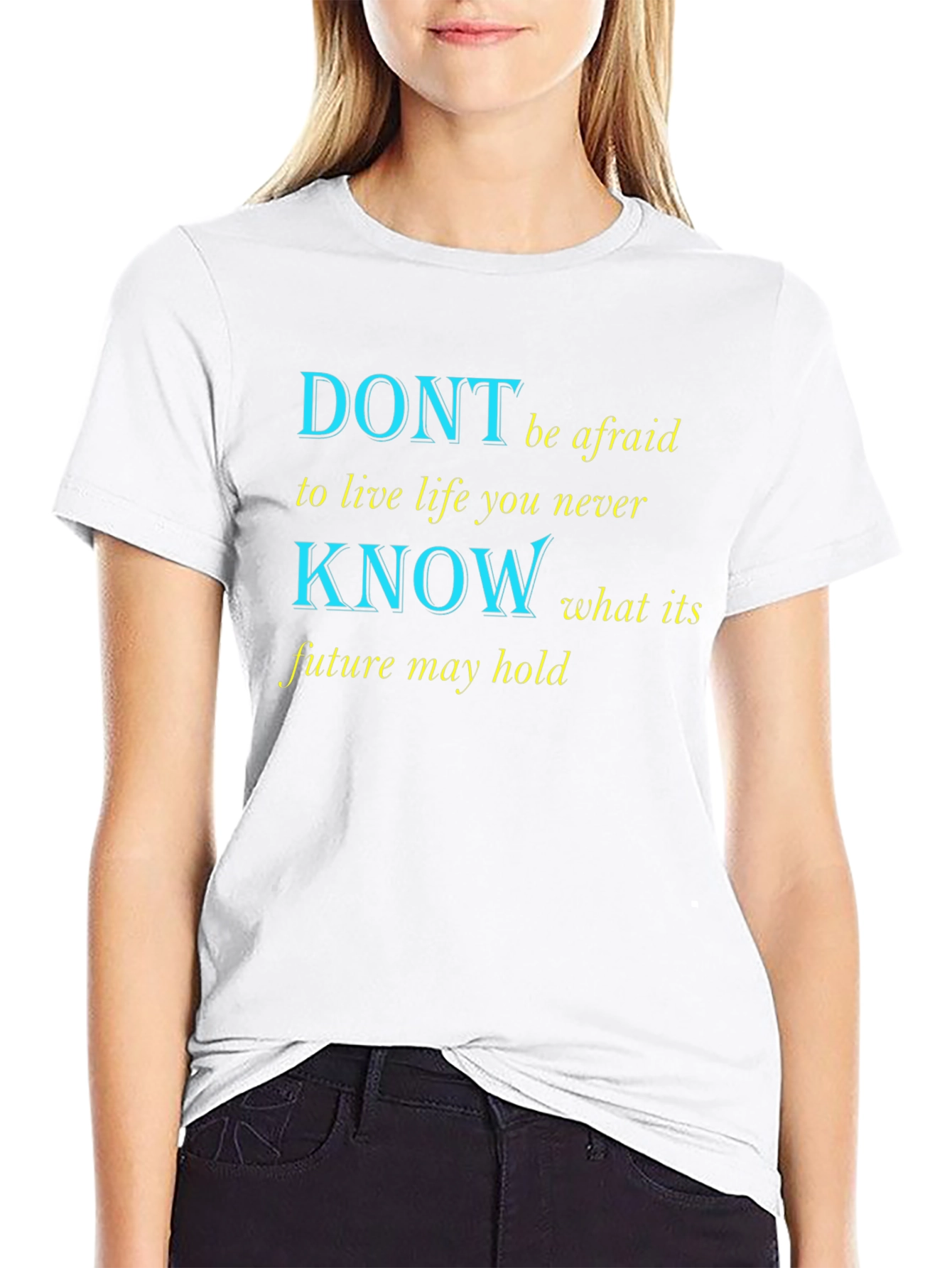 Motivational Graphic Print T-Shirt - Live Life