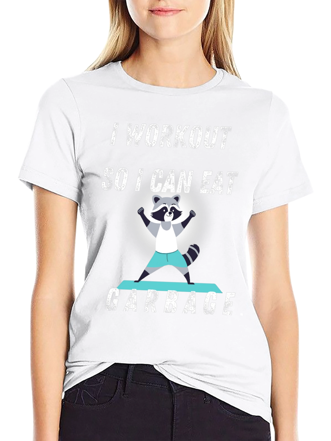 Workout to Eat Garbage Raccoon T-Shirt