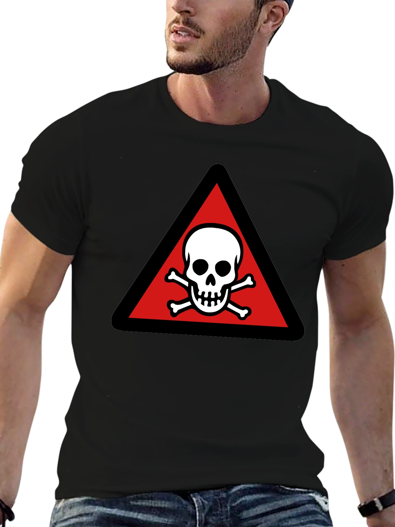 Skull & Crossbones Triangle T-Shirt - Black