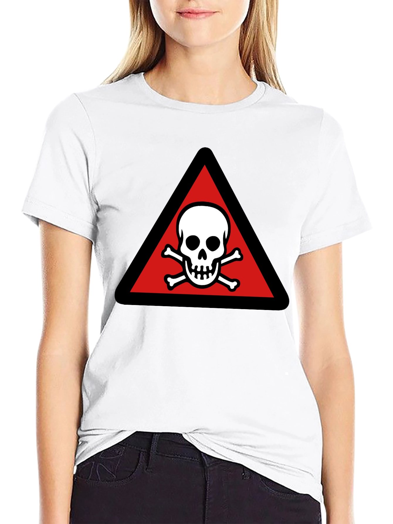 Skull & Crossbones Triangle T-Shirt - Black