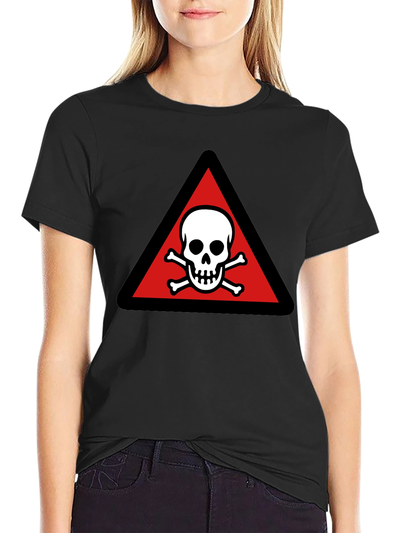 Skull & Crossbones Triangle T-Shirt - Black