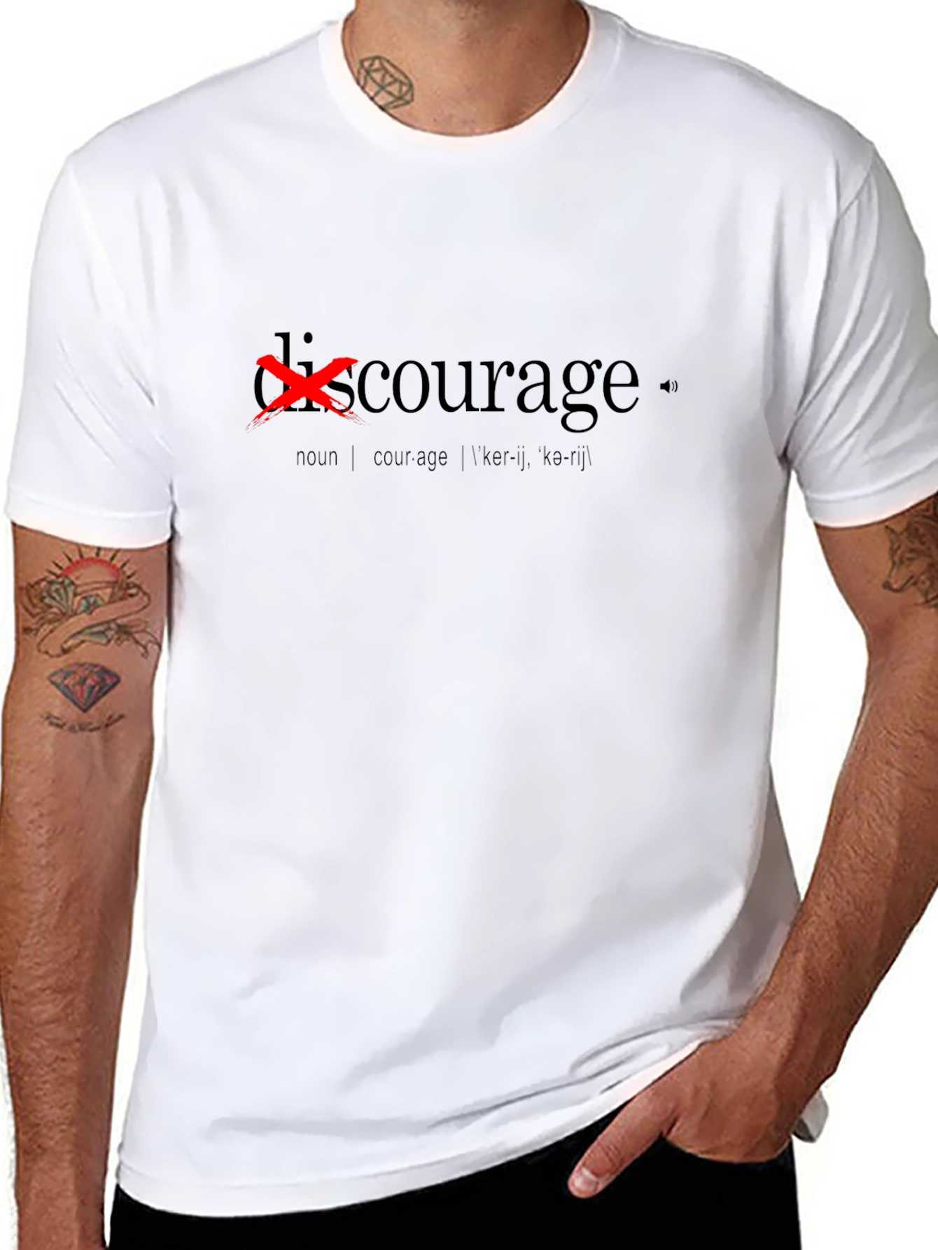 Discourage Graphic T-Shirt - Black Courage Definition