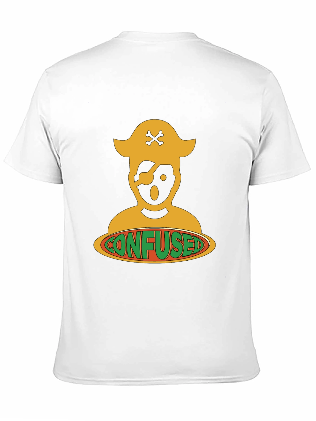 Confused Pirate Graphic Tee - Black Cotton Blend