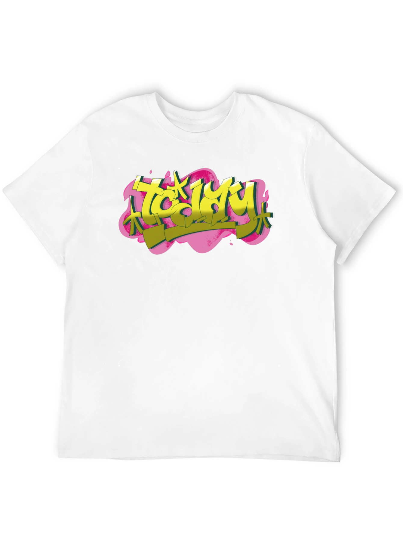 Trendy Graffiti Style Black T-Shirt