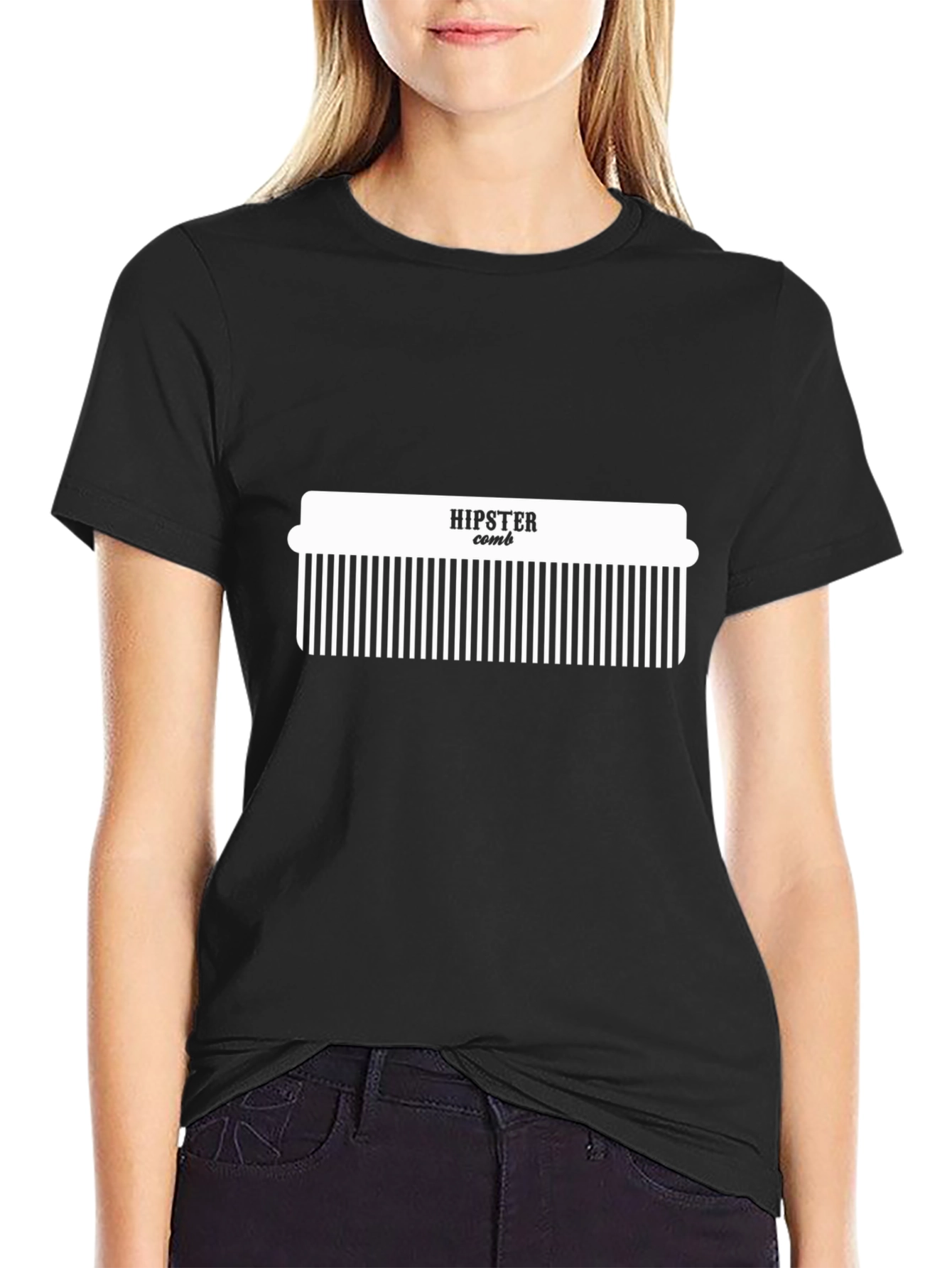 Hipster Comb Graphic Tee - Modern Style