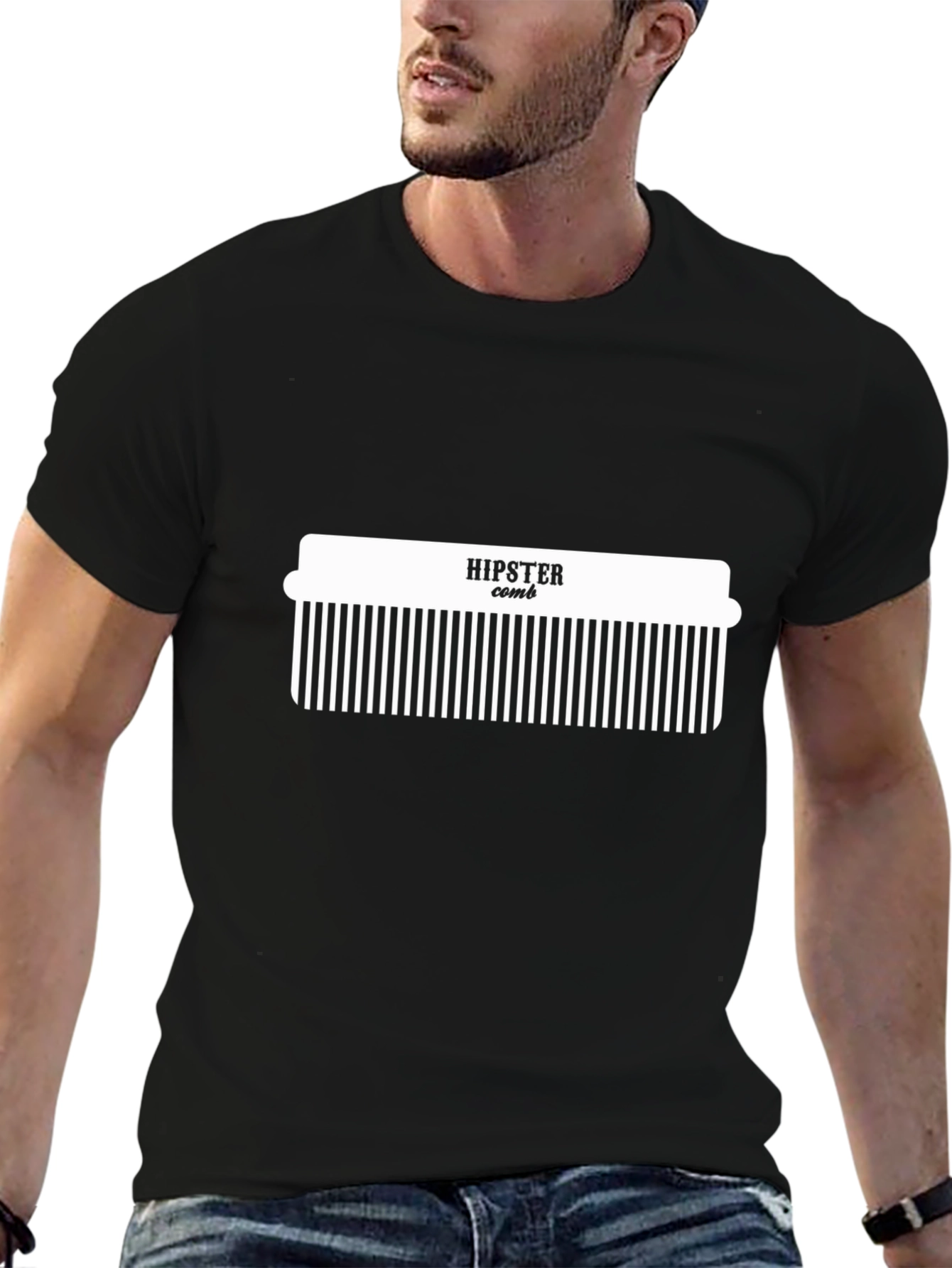 Hipster Comb Graphic Tee - Modern Style