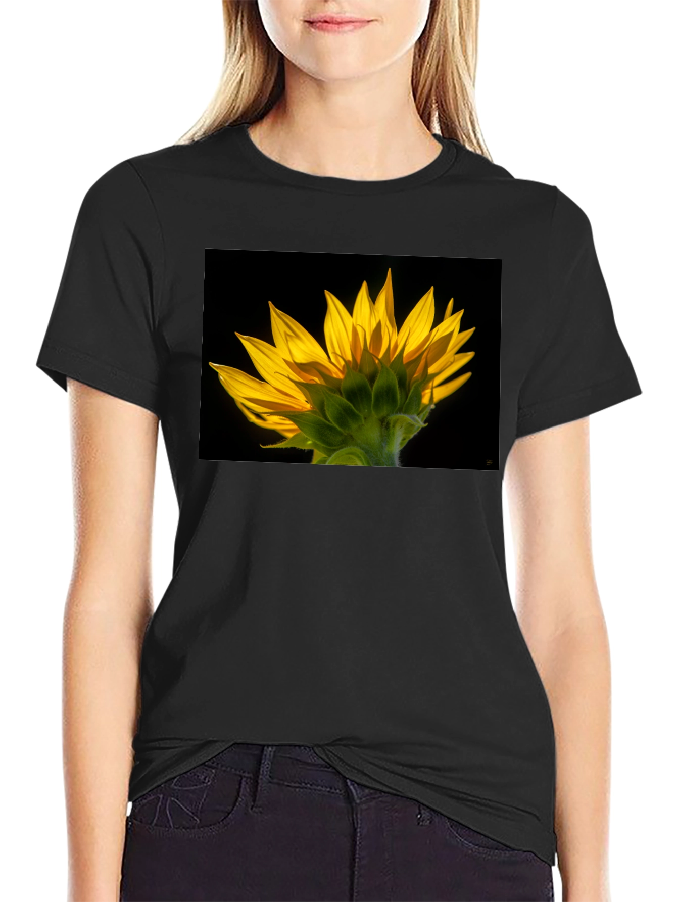 Sunflower Graphic Black T-Shirt