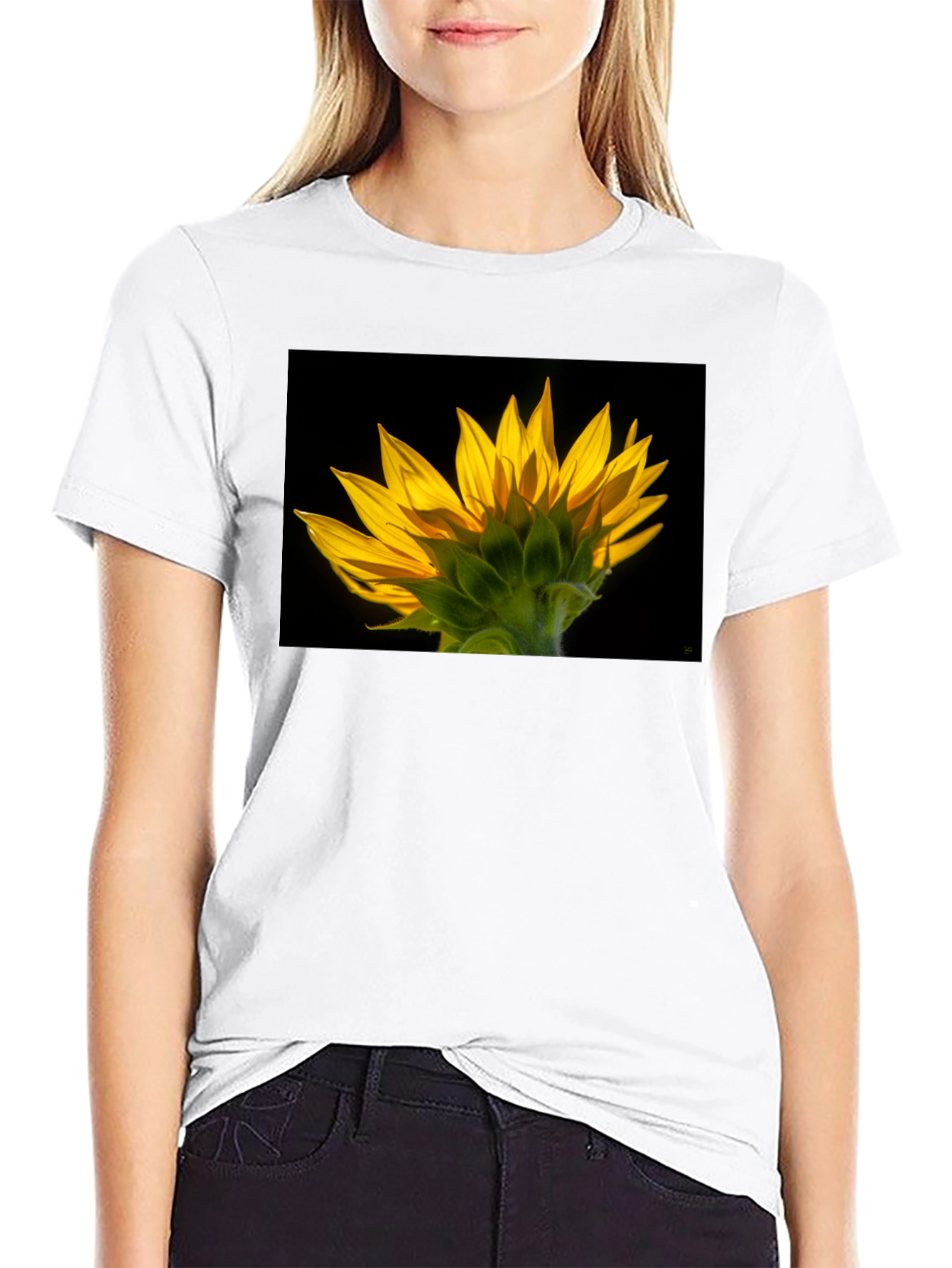 Sunflower Graphic Black T-Shirt