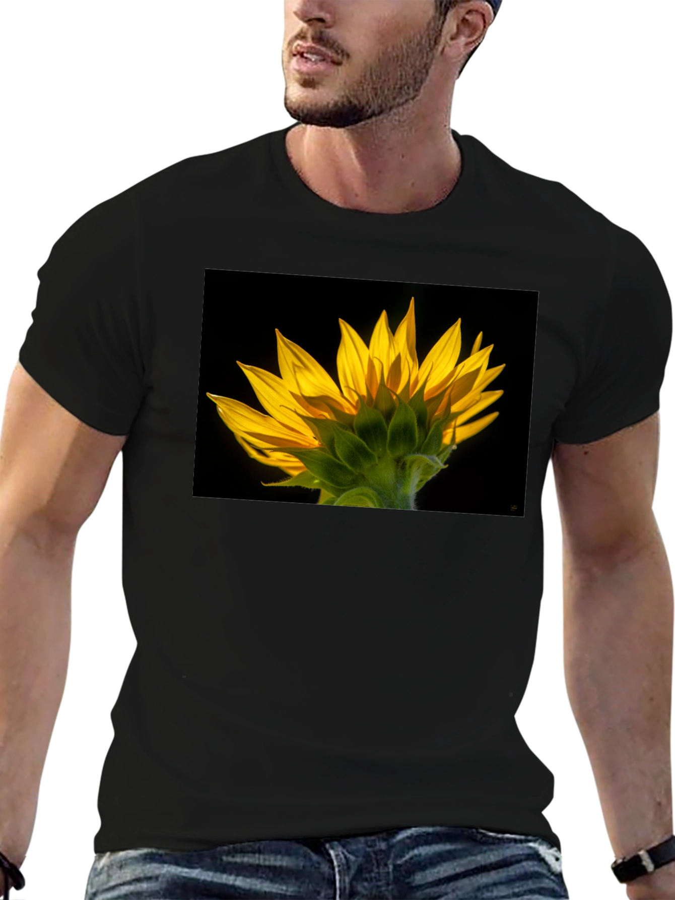Sunflower Graphic Black T-Shirt