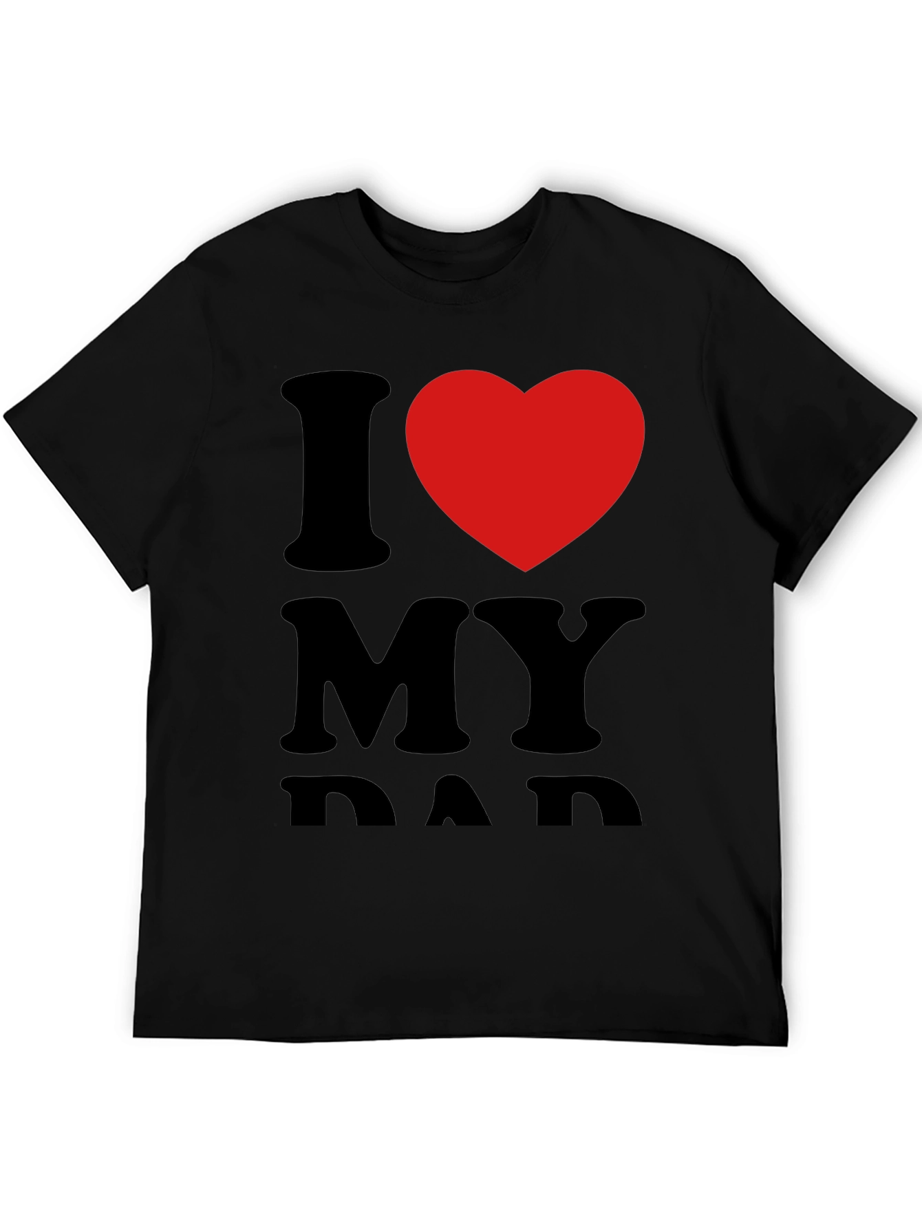 I Heart My Dad Graphic Tee - Black