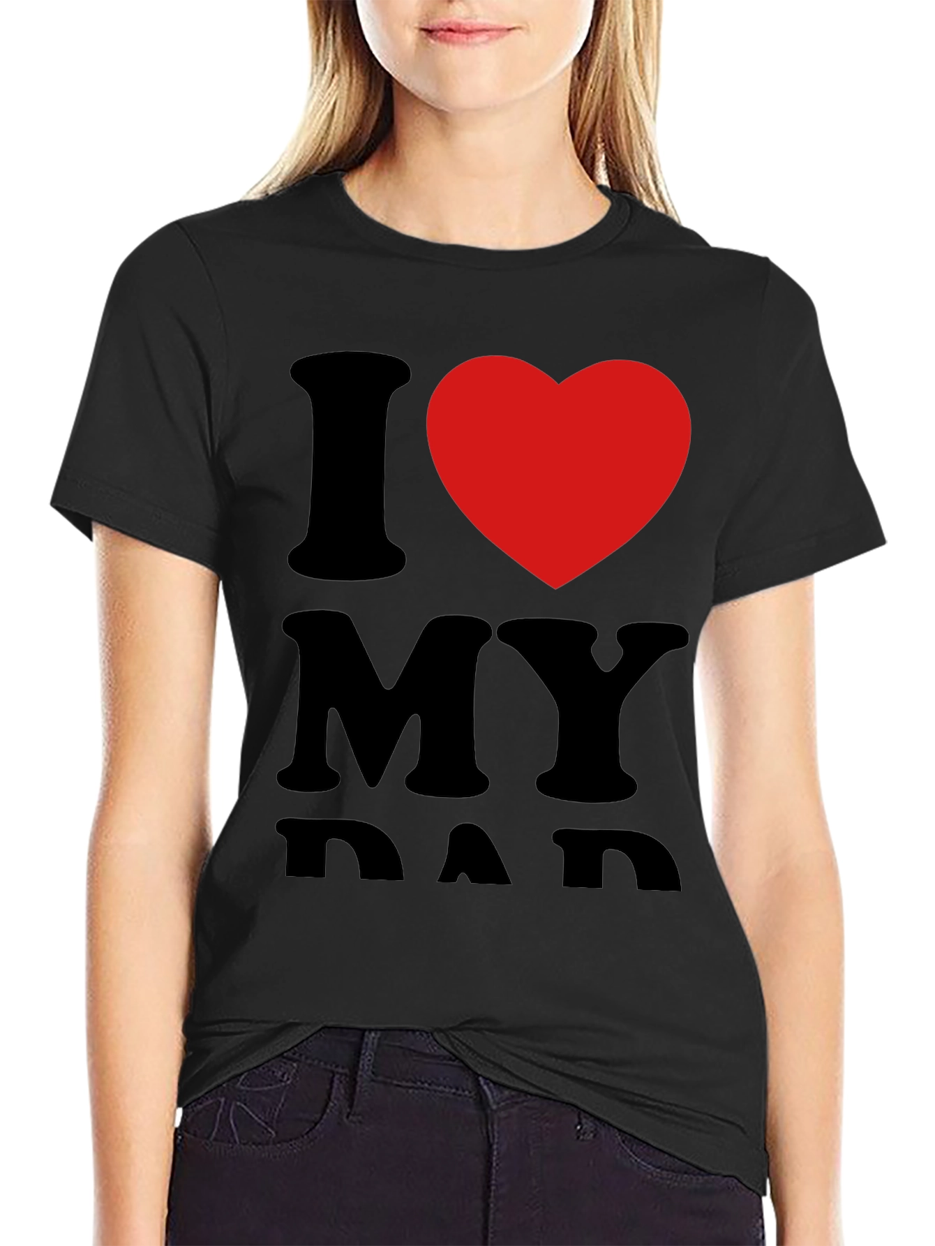 I Heart My Dad Graphic Tee - Black