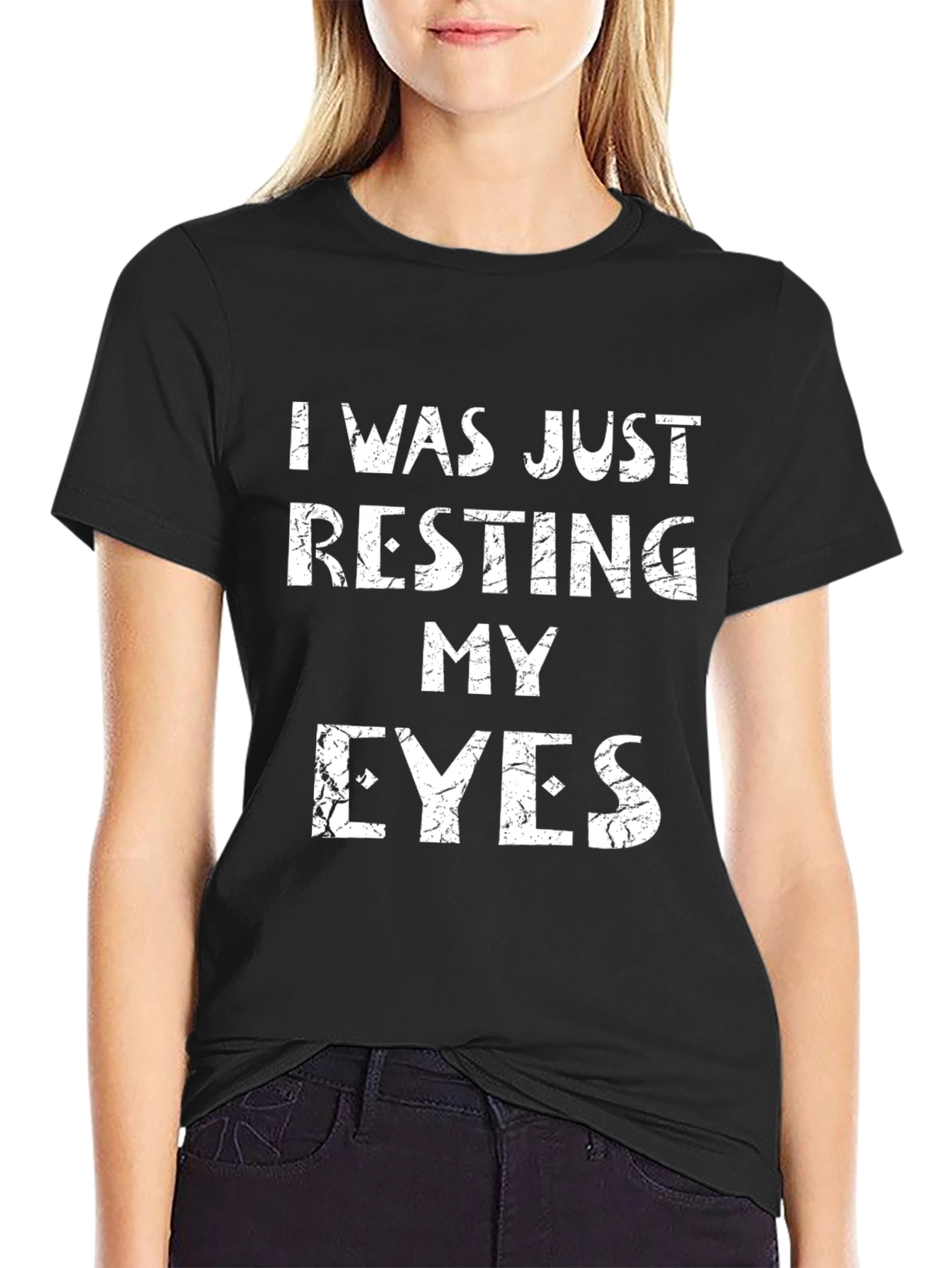 Resting My Eyes Graphic Tee - Novelty T-Shirt