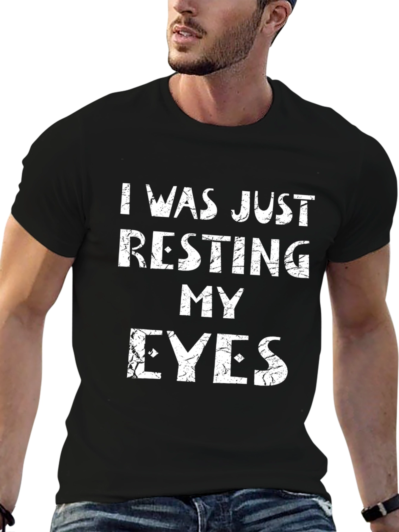Resting My Eyes Graphic Tee - Novelty T-Shirt