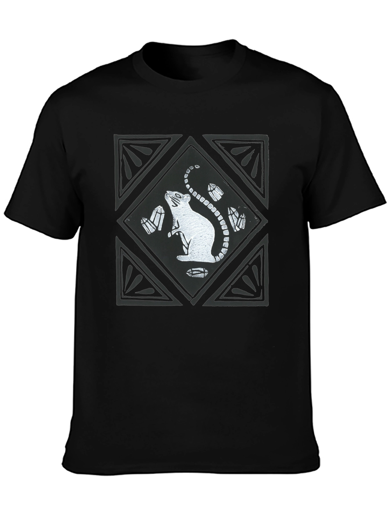 Rat & Crystal Graphic Tee - Unisex Cotton T-Shirt
