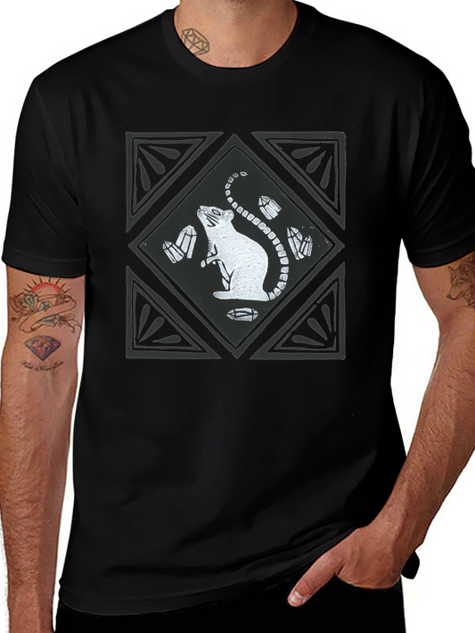Rat & Crystal Graphic Tee - Unisex Cotton T-Shirt