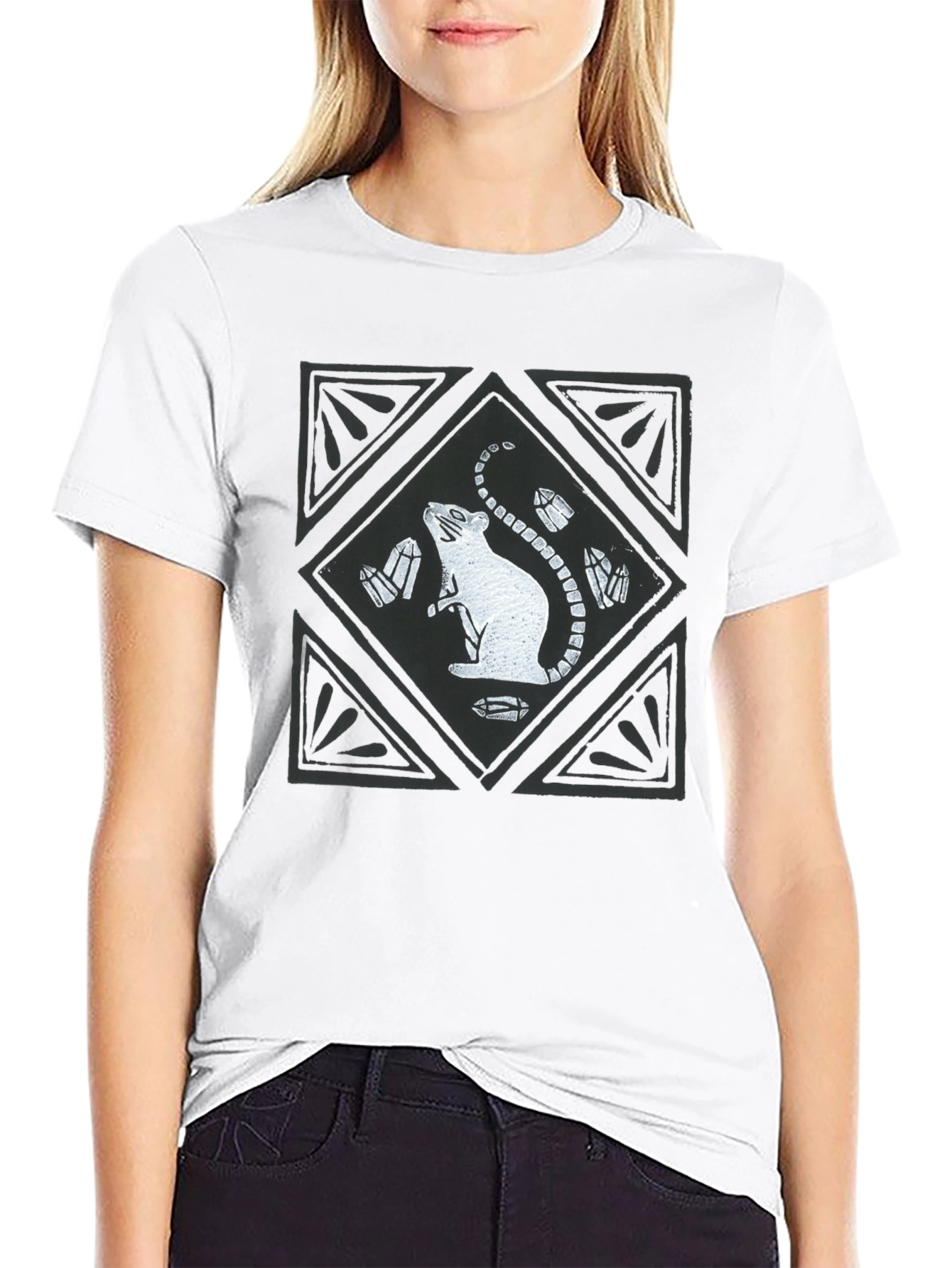 Rat & Crystal Graphic Tee - Unisex Cotton T-Shirt