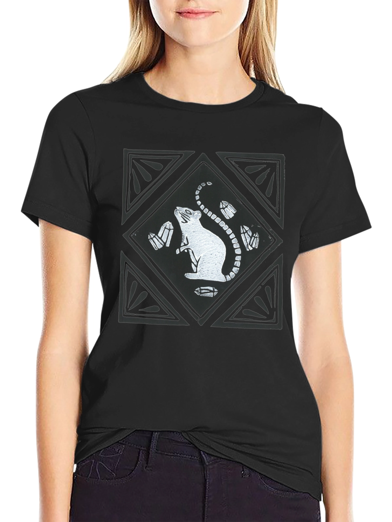 Rat & Crystal Graphic Tee - Unisex Cotton T-Shirt