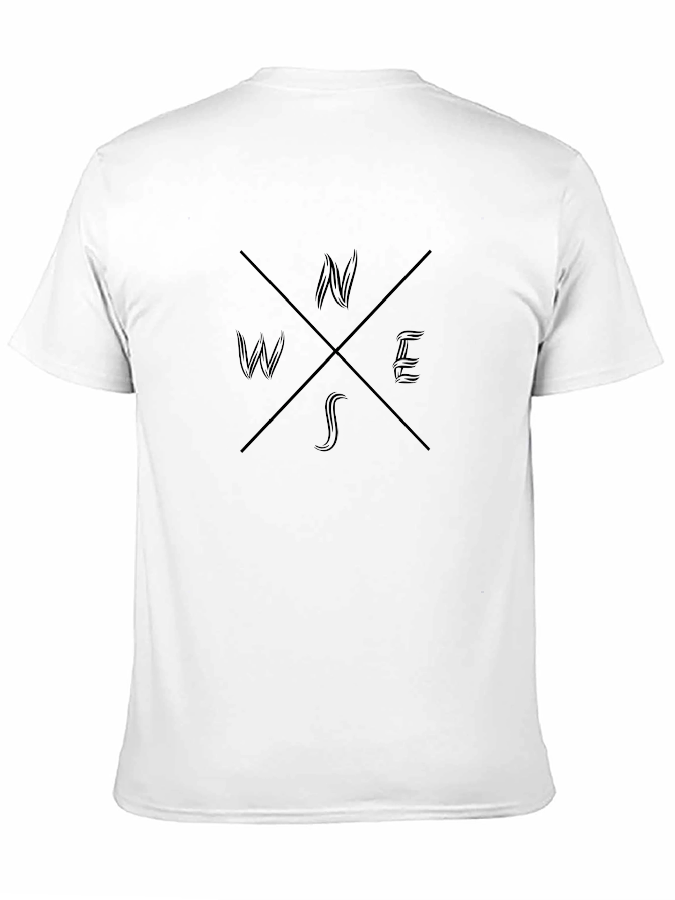 Directional Compass T-Shirt - Black Cotton Blend