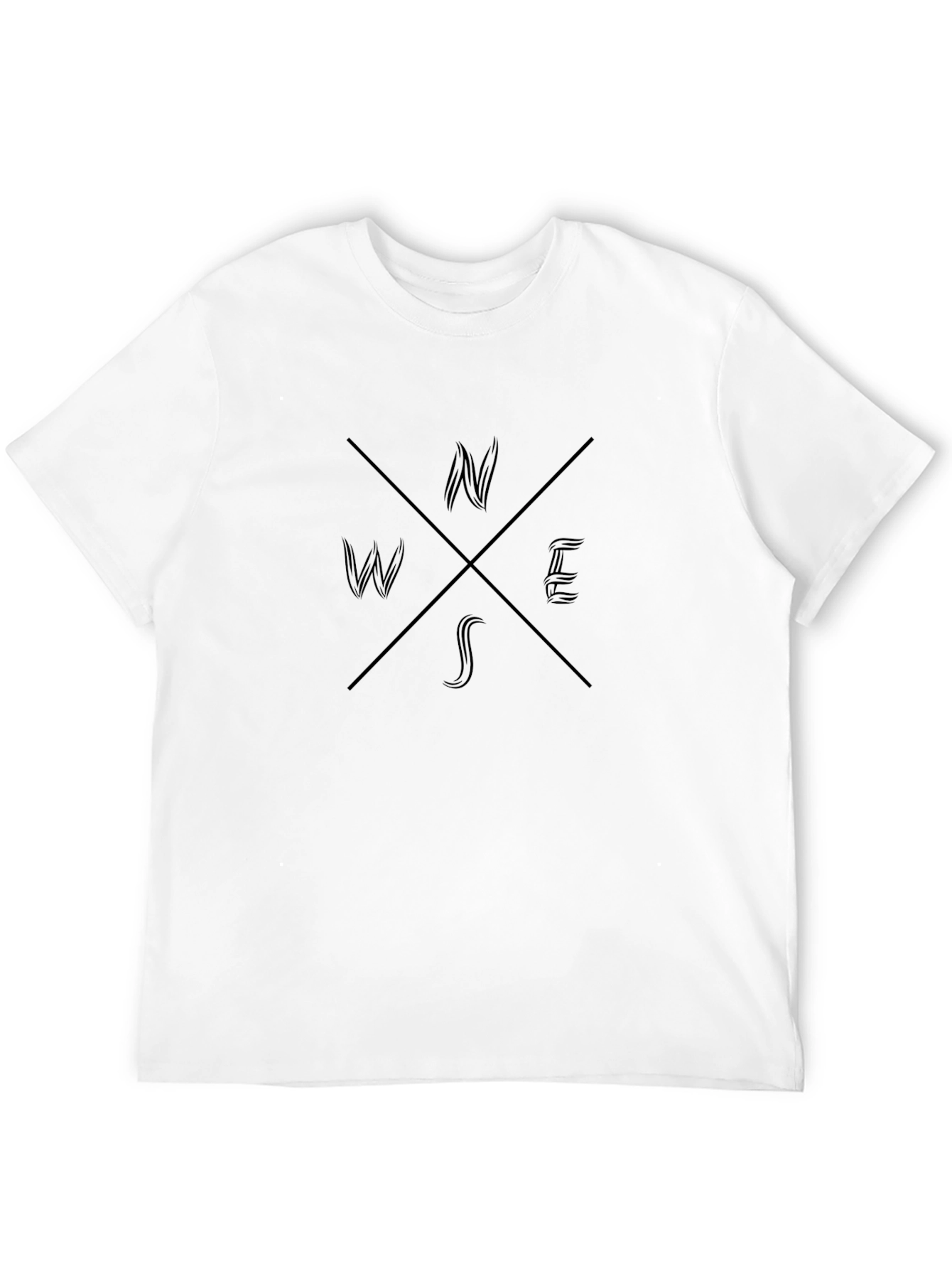 Directional Compass T-Shirt - Black Cotton Blend