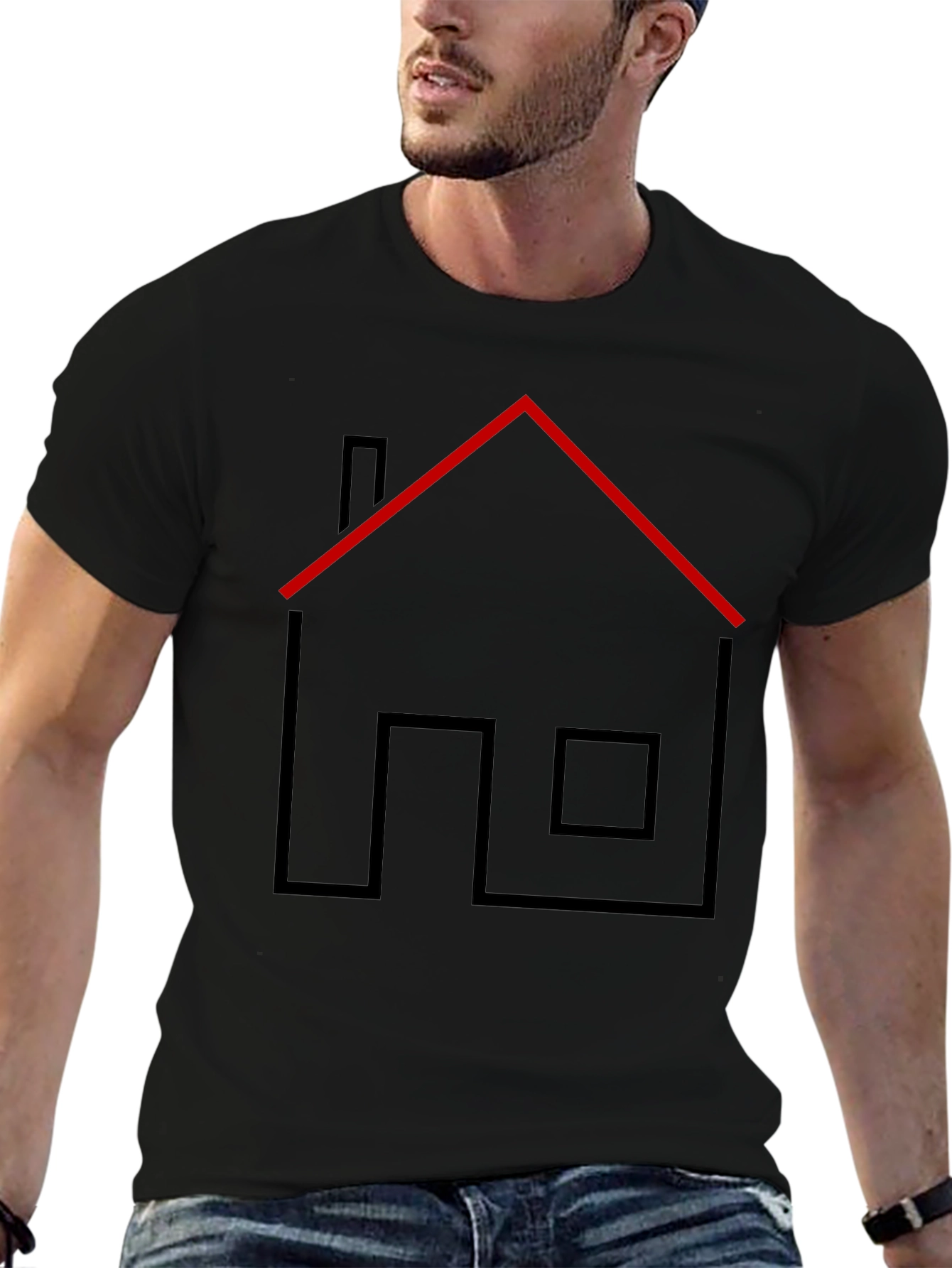 Modern Home Graphic Tee - Black Unisex T-Shirt