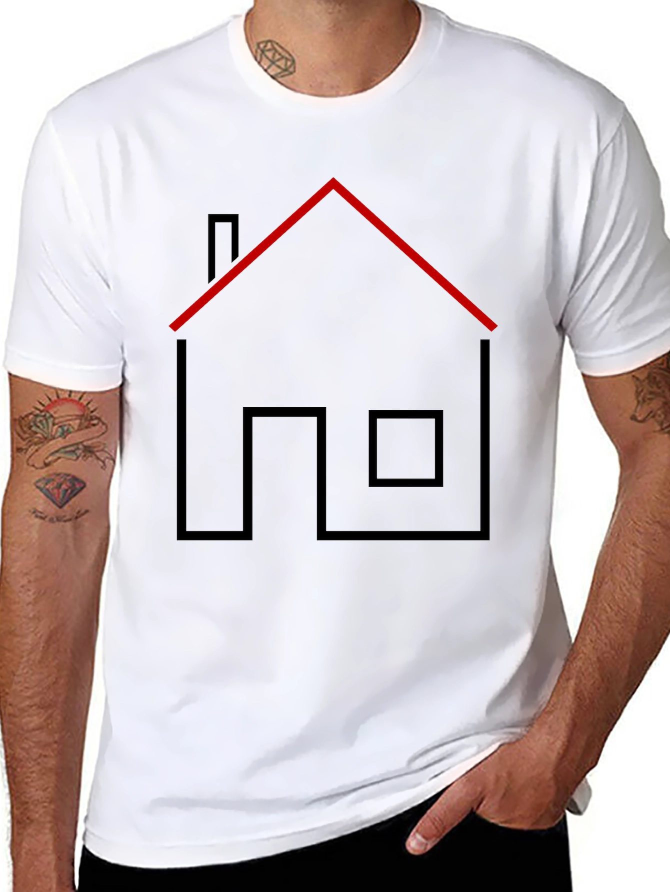 Modern Home Graphic Tee - Black Unisex T-Shirt