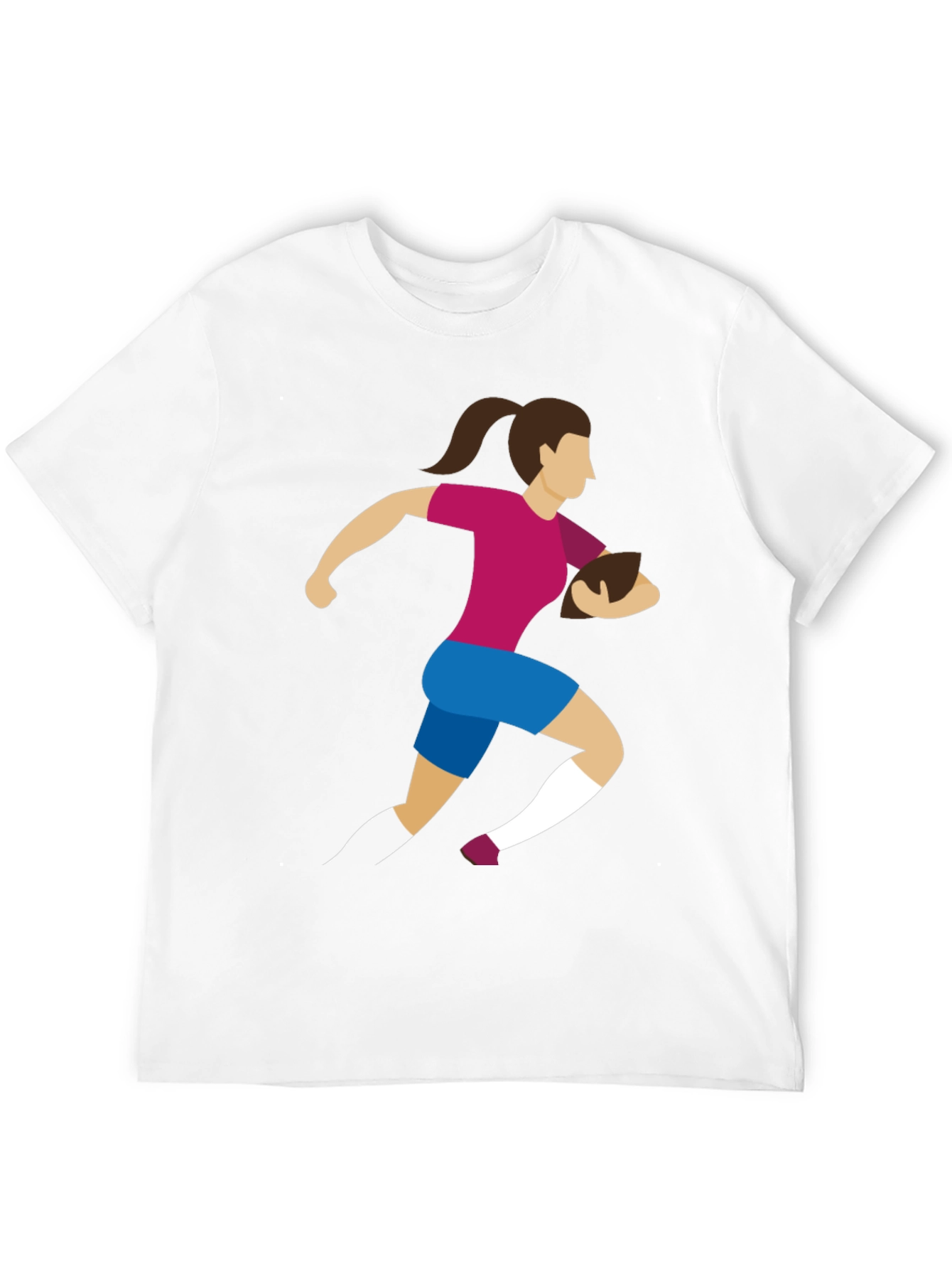 Rugby Girl Graphic Tee - Black Cotton Casual T-Shirt