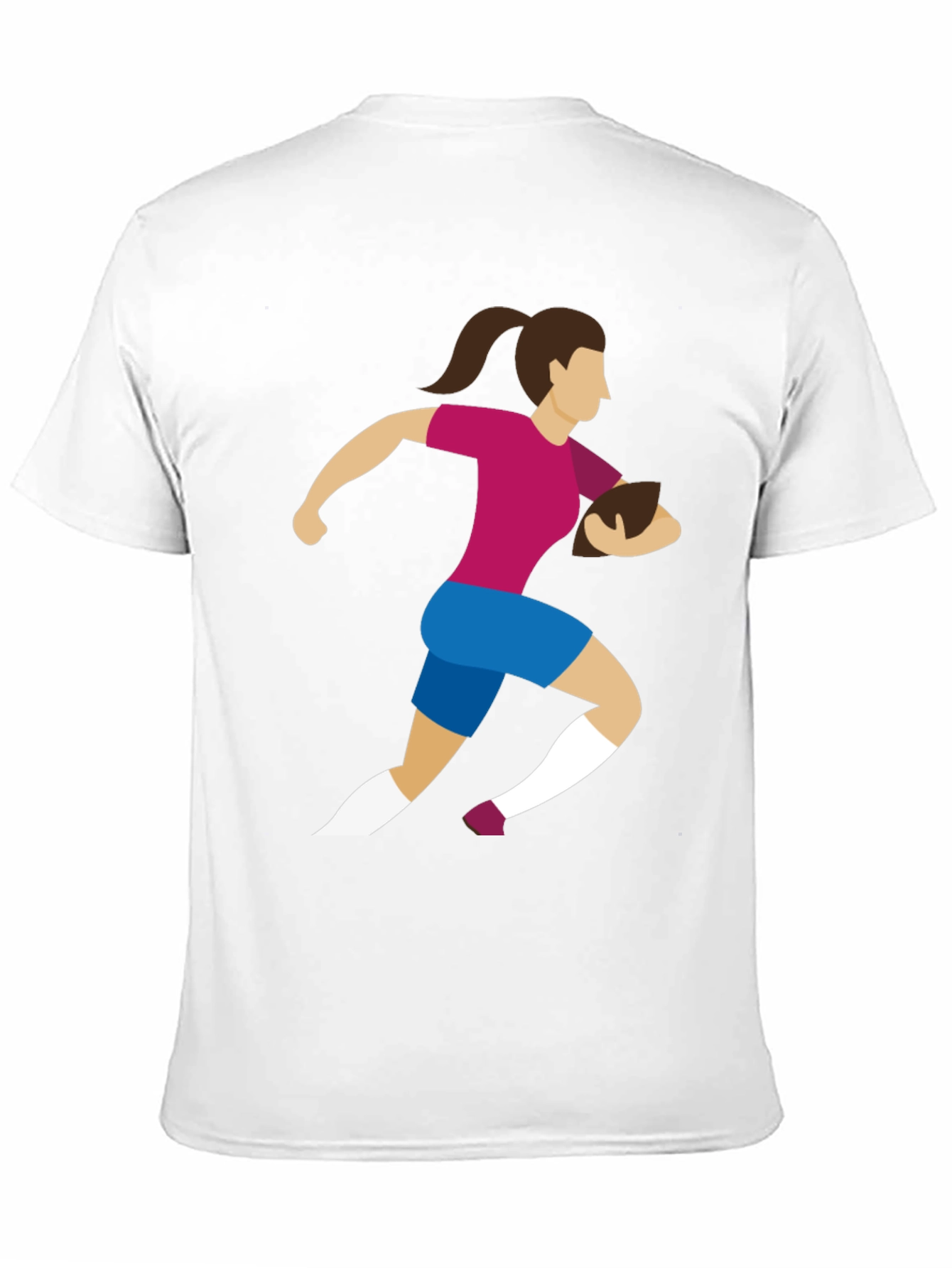 Rugby Girl Graphic Tee - Black Cotton Casual T-Shirt
