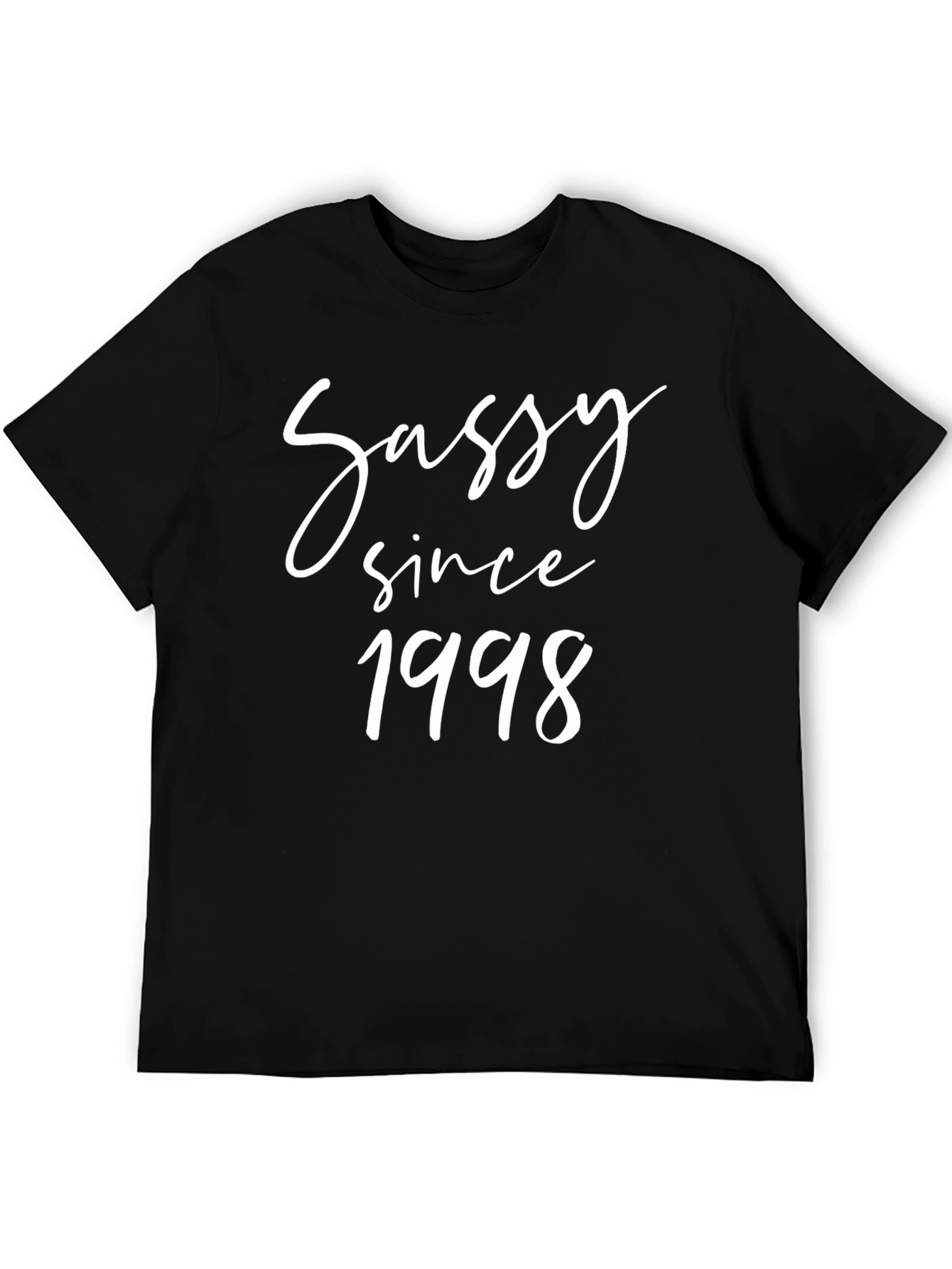 Sassy Since 1998 Graphic Tee - Black Cotton Blend