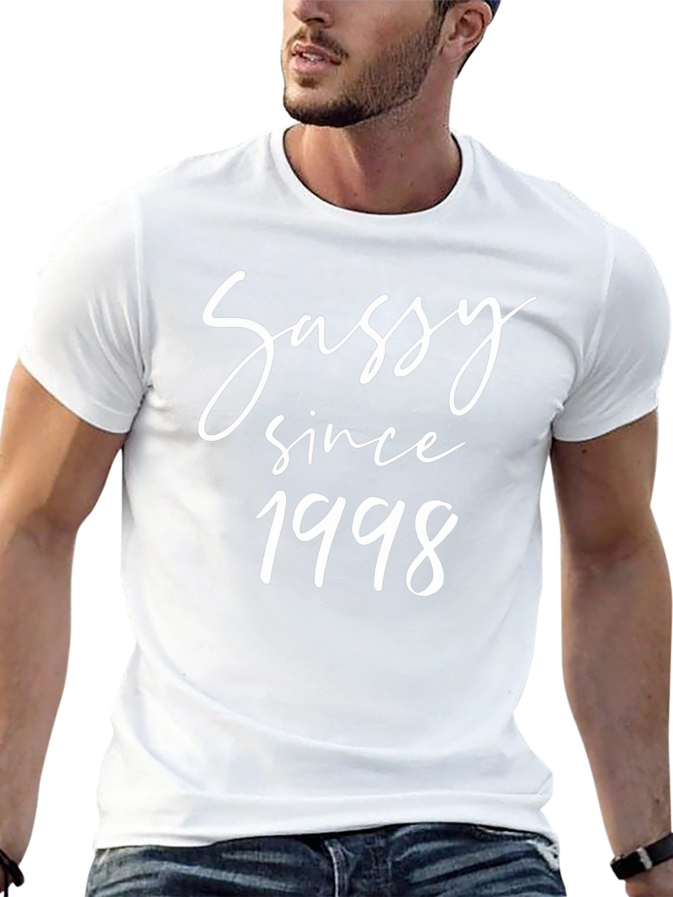 Sassy Since 1998 Graphic Tee - Black Cotton Blend