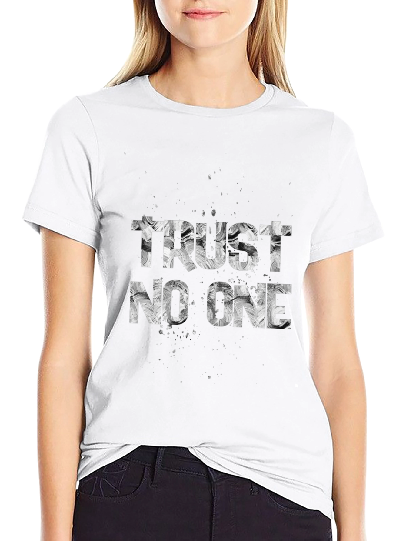 Trust No One Graphic Black T-Shirt