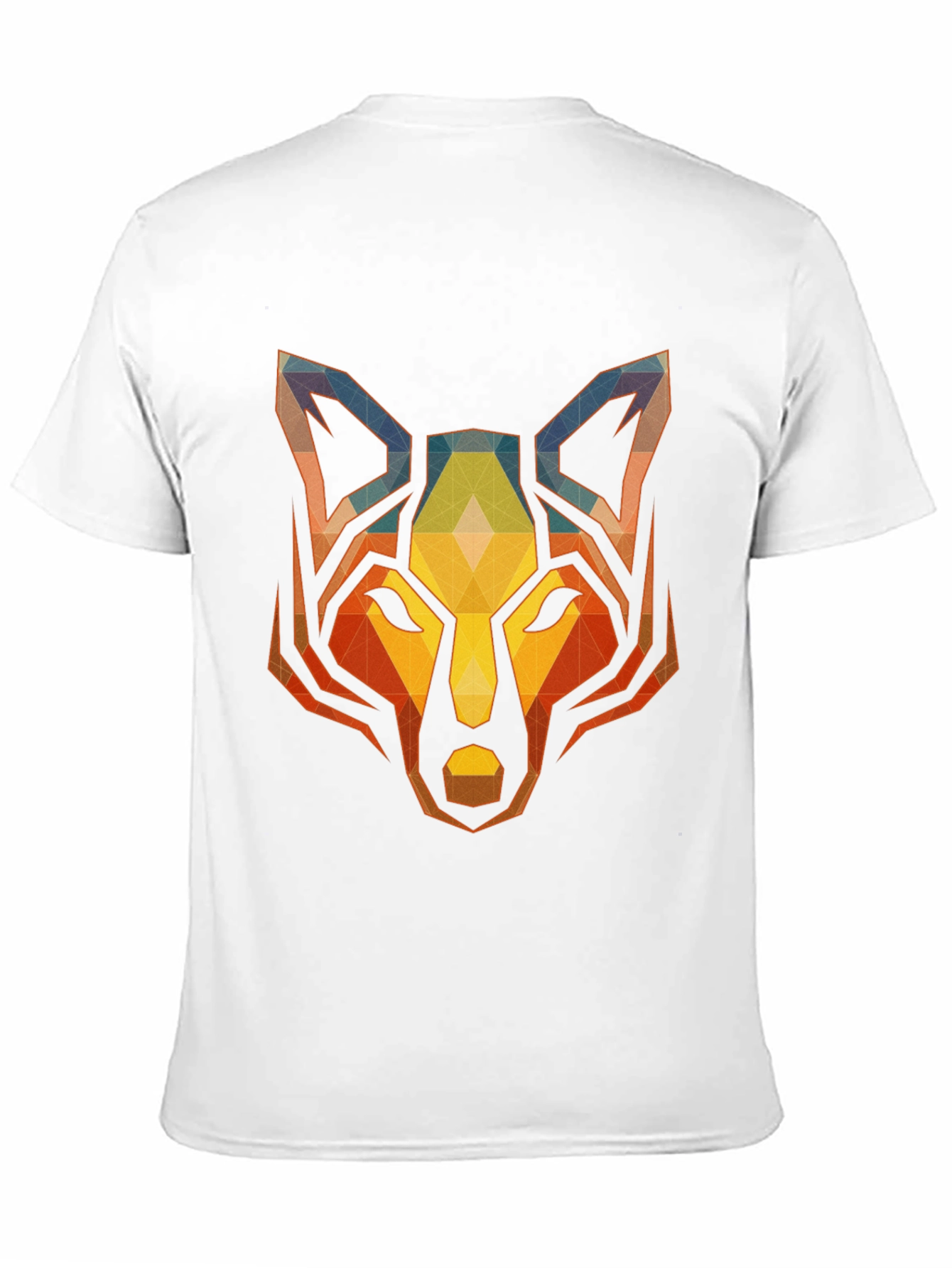 Geometric Wolf Graphic Tee - Stylish Mens Black T-Shirt