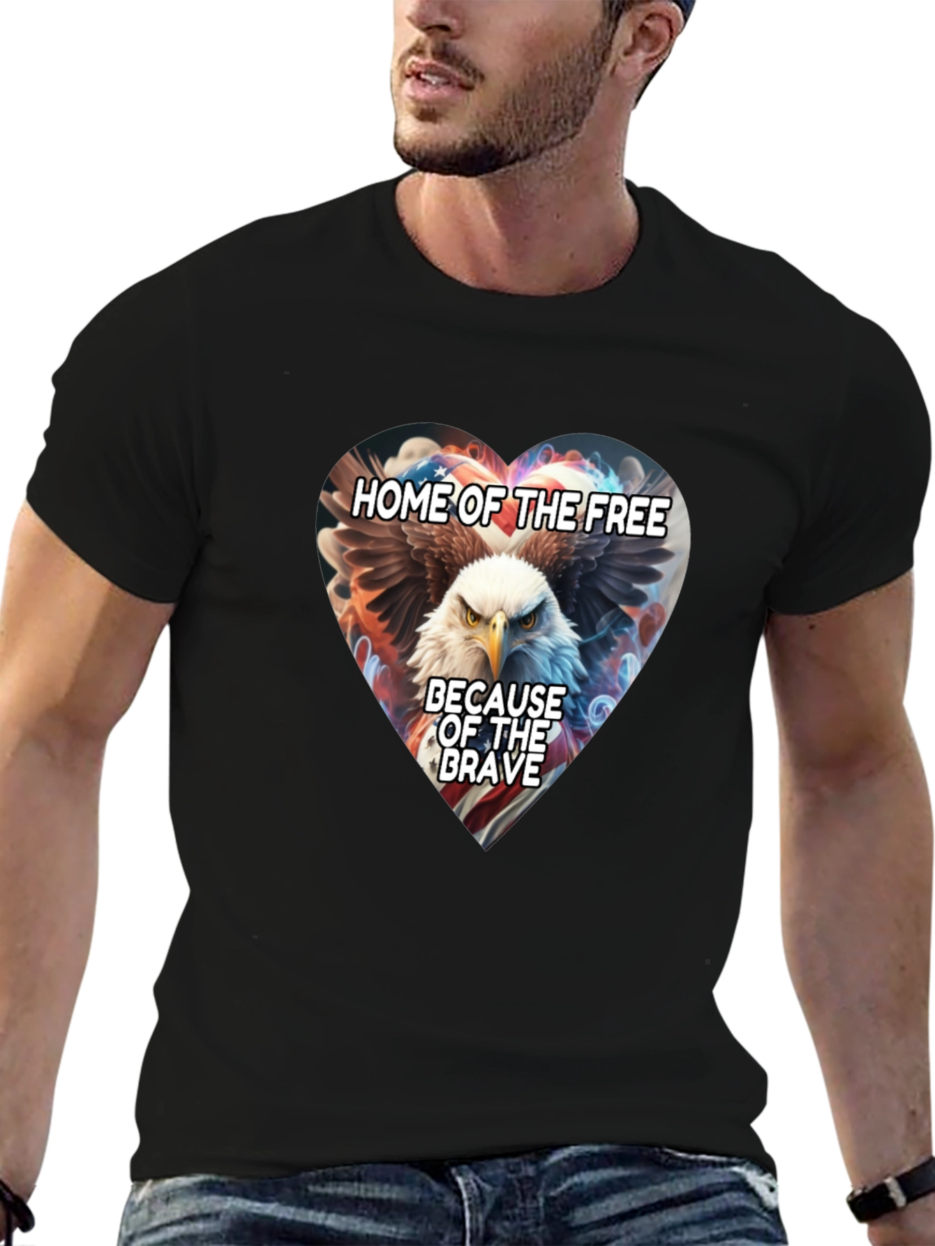 Patriotic Eagle Heart T-Shirt