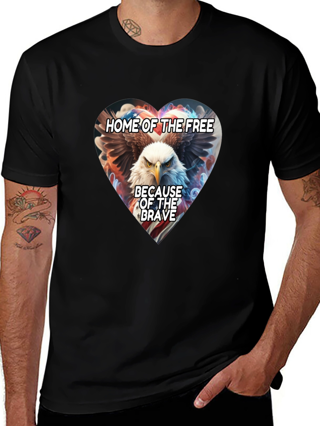 Patriotic Eagle Heart T-Shirt