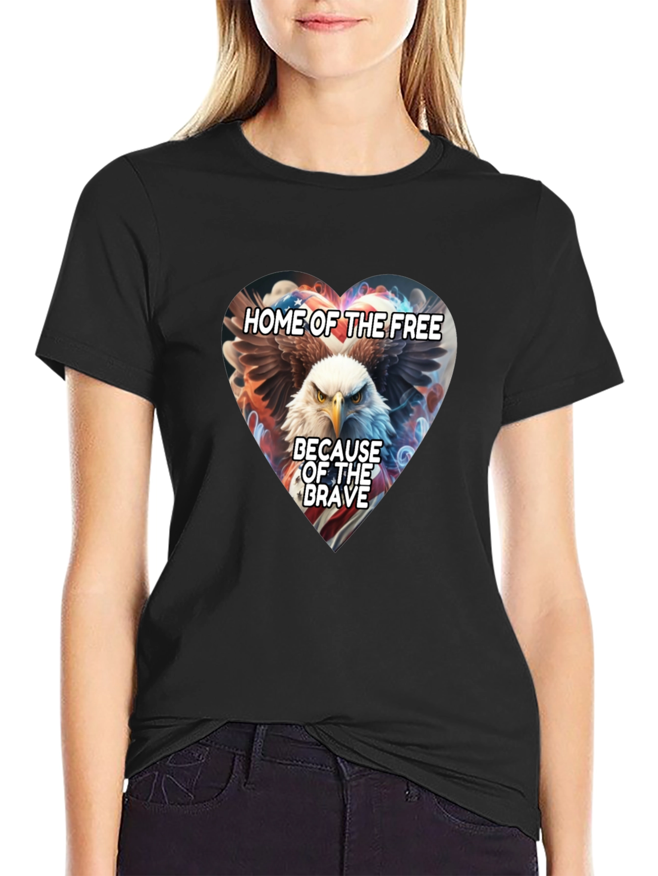 Patriotic Eagle Heart T-Shirt