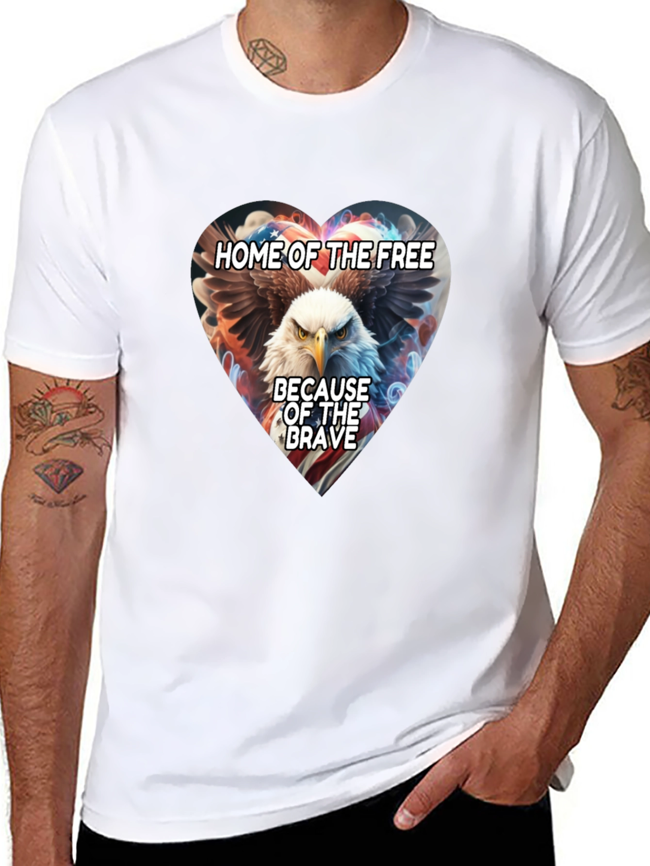 Patriotic Eagle Heart T-Shirt