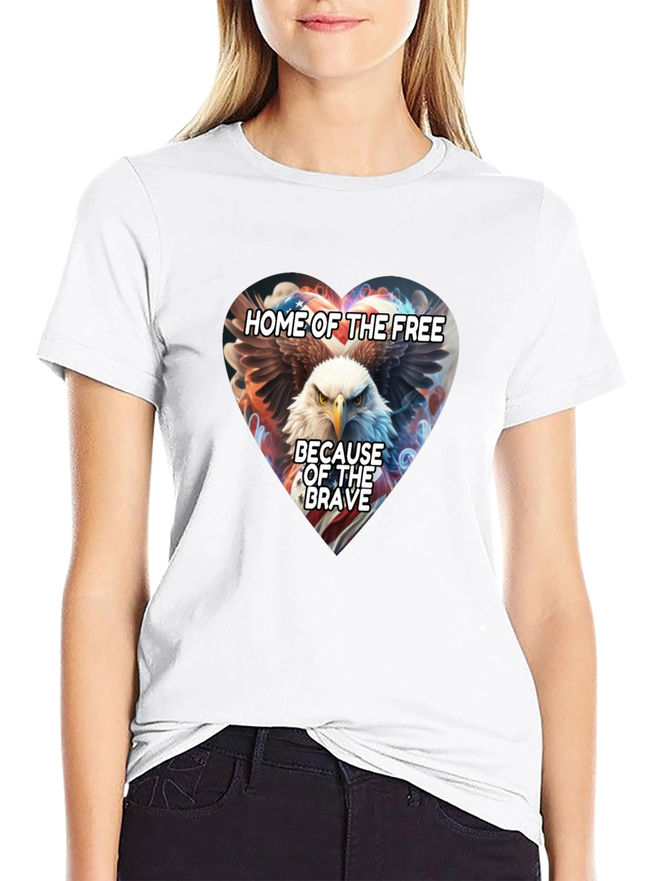 Patriotic Eagle Heart T-Shirt
