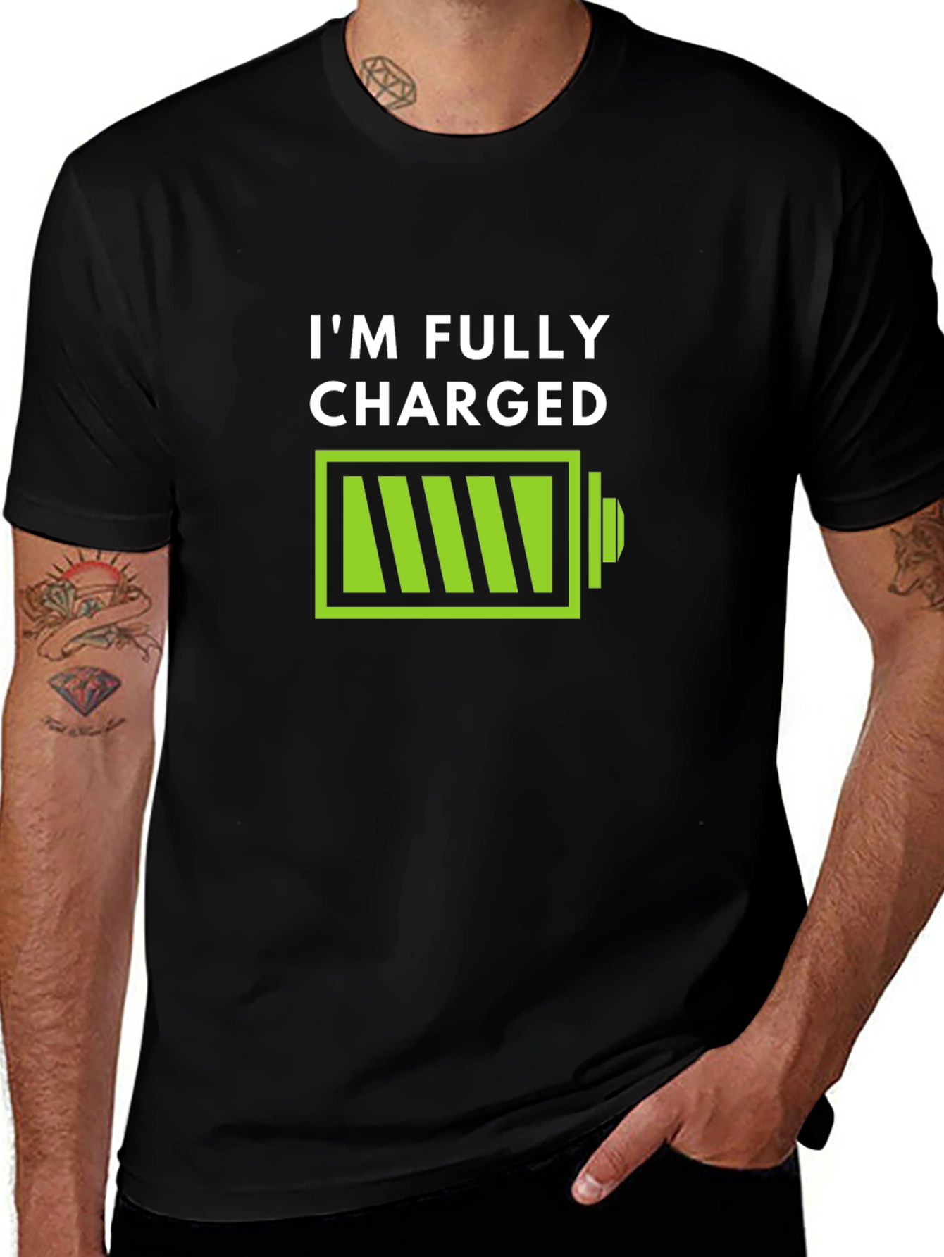 Im Fully Charged T-Shirt - Funny Battery Graphic Tee