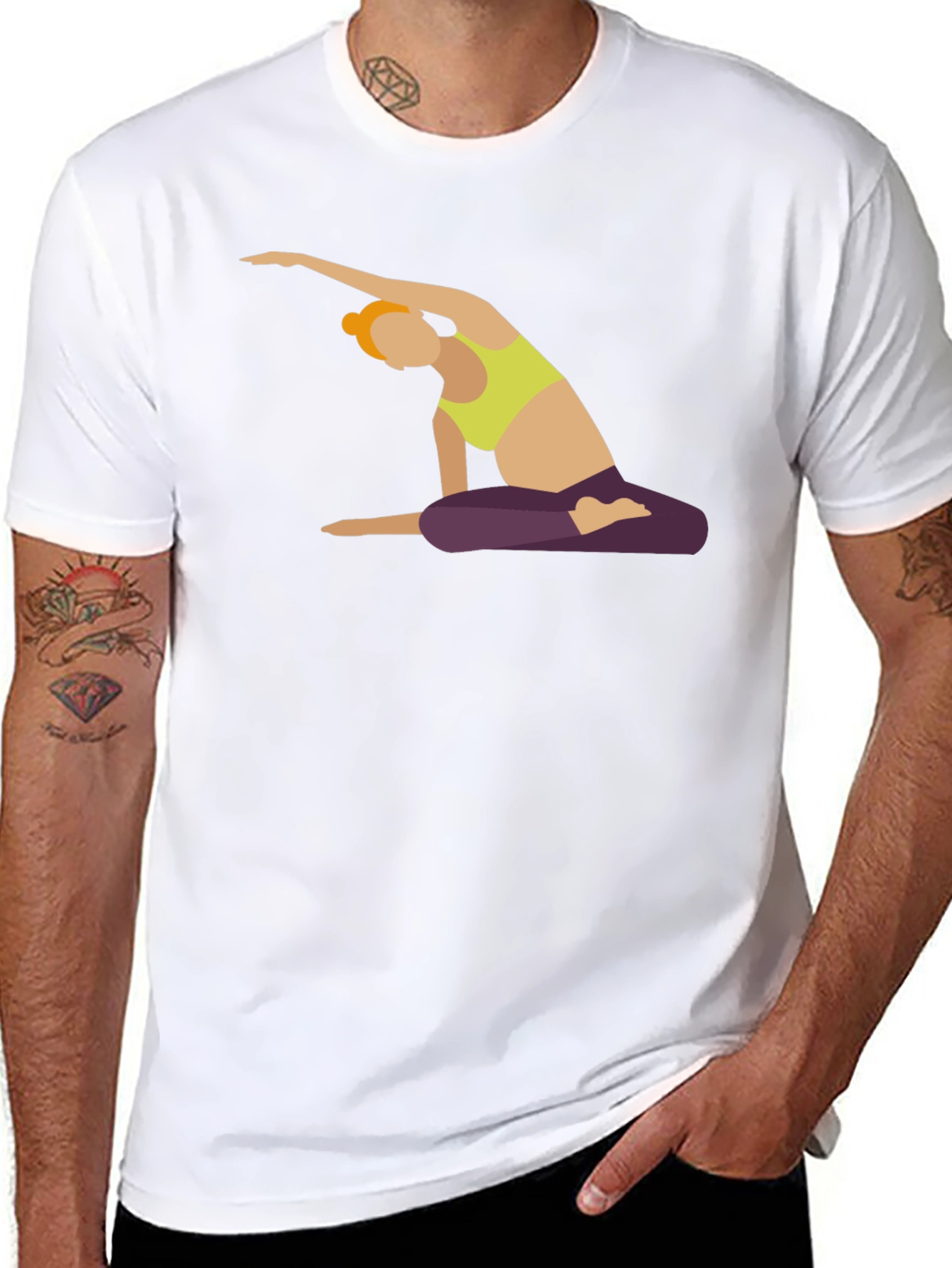 Yoga Pose Graphic Black T-Shirt