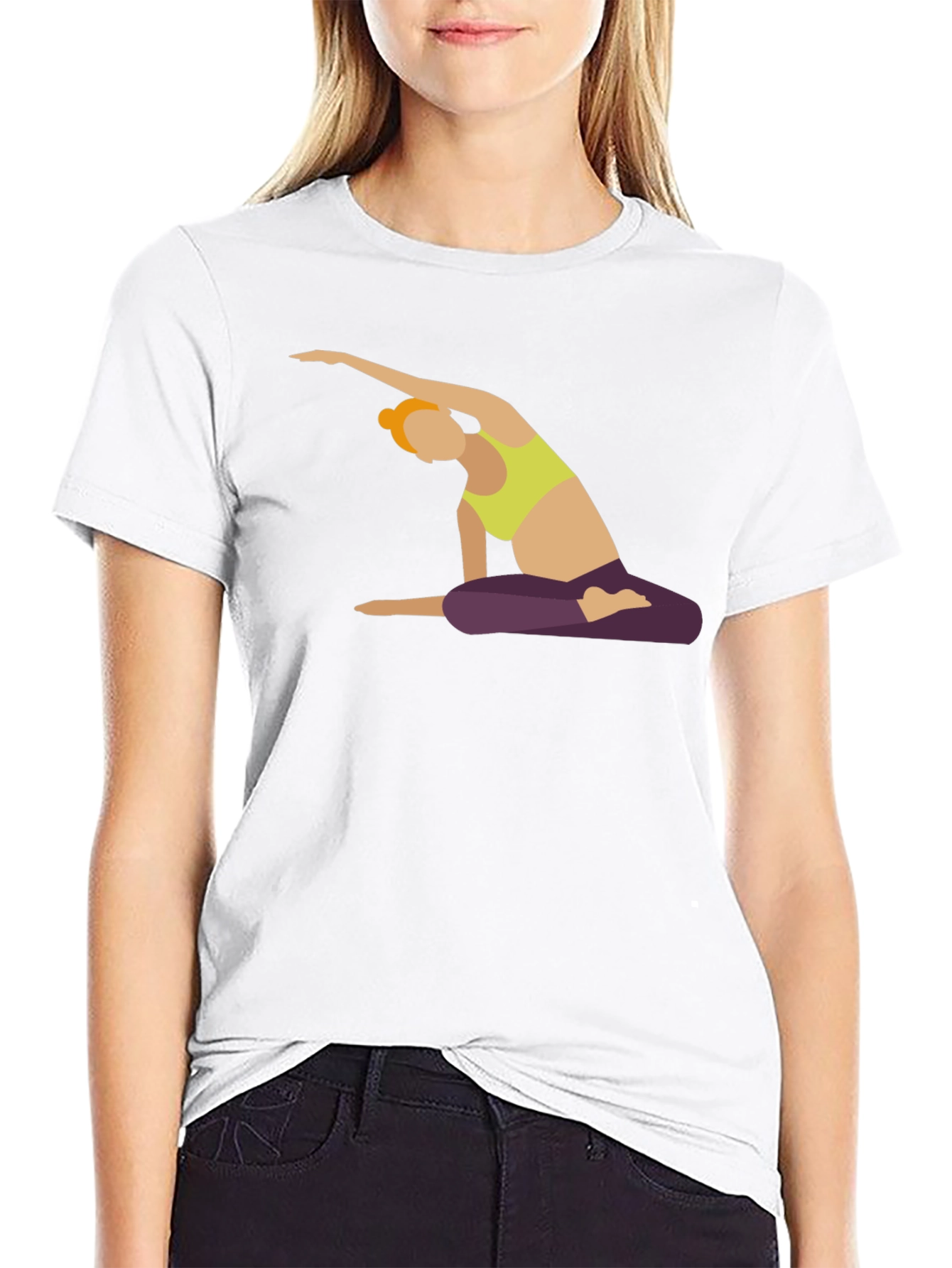 Yoga Pose Graphic Black T-Shirt