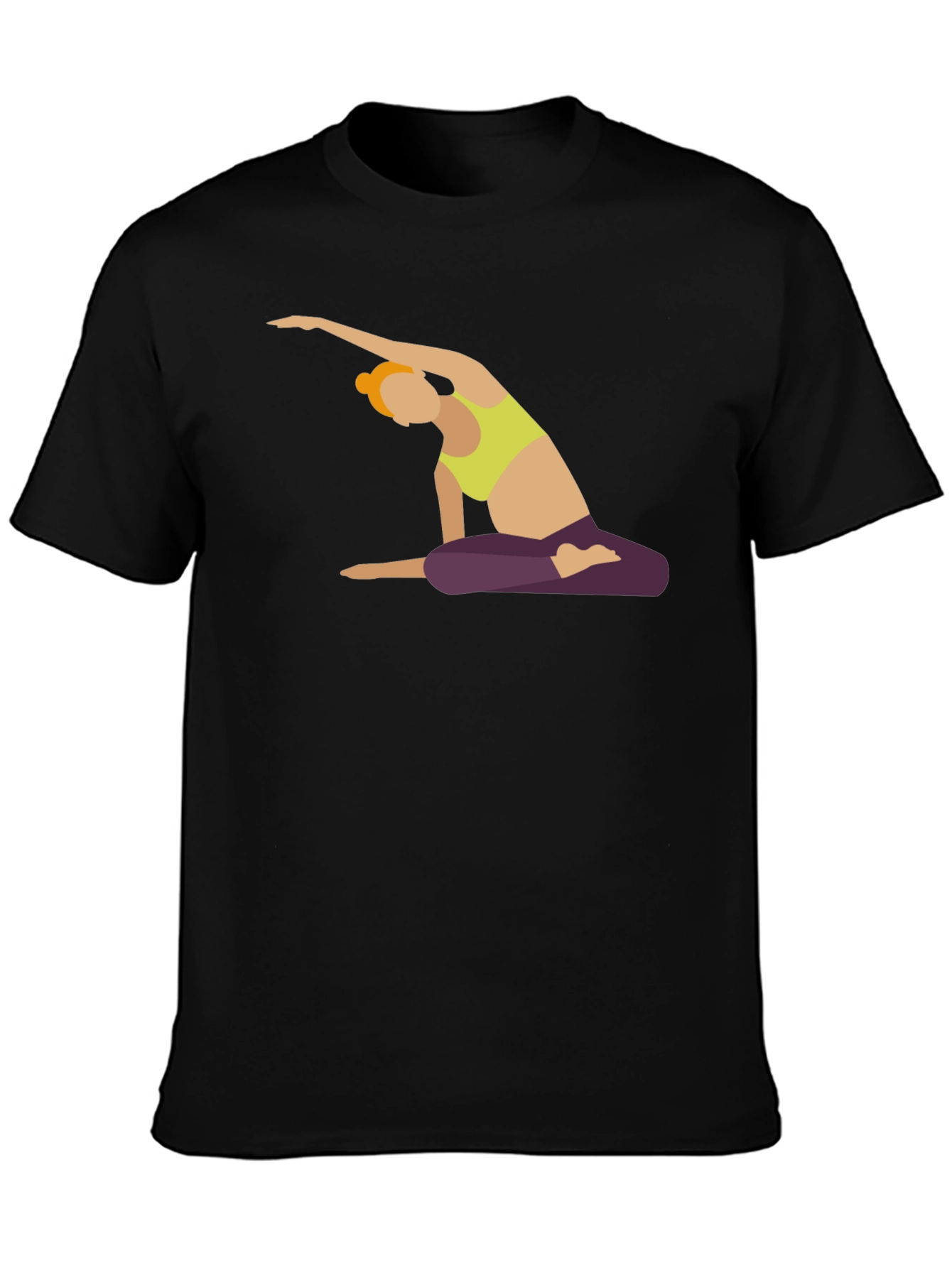 Yoga Pose Graphic Black T-Shirt