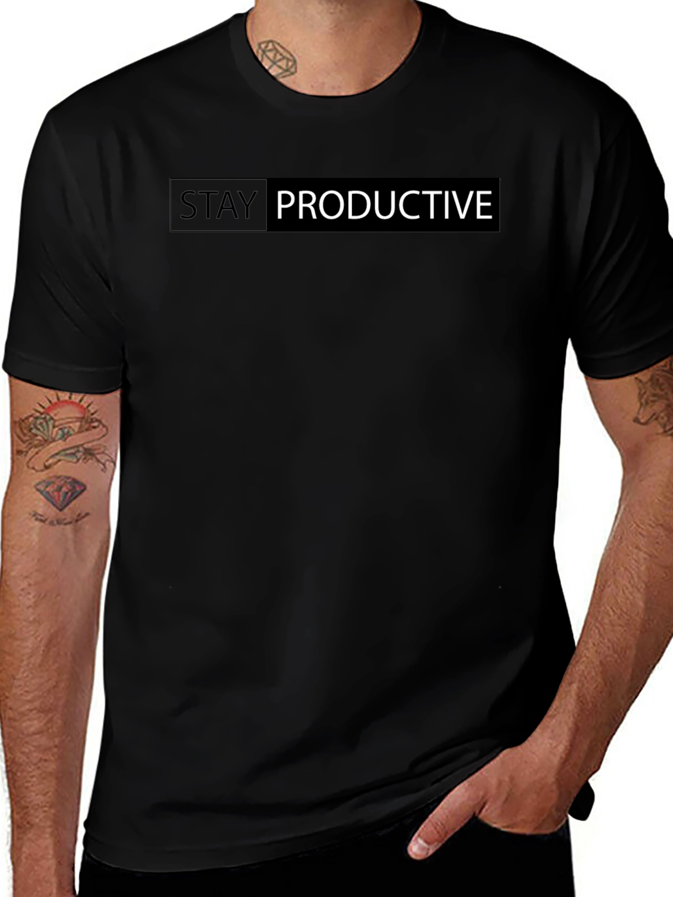 Stay Productive Black T-Shirt