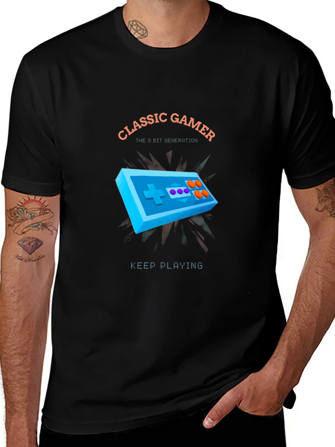 Classic Gamer T-Shirt - 8-Bit Generation Keep Playing