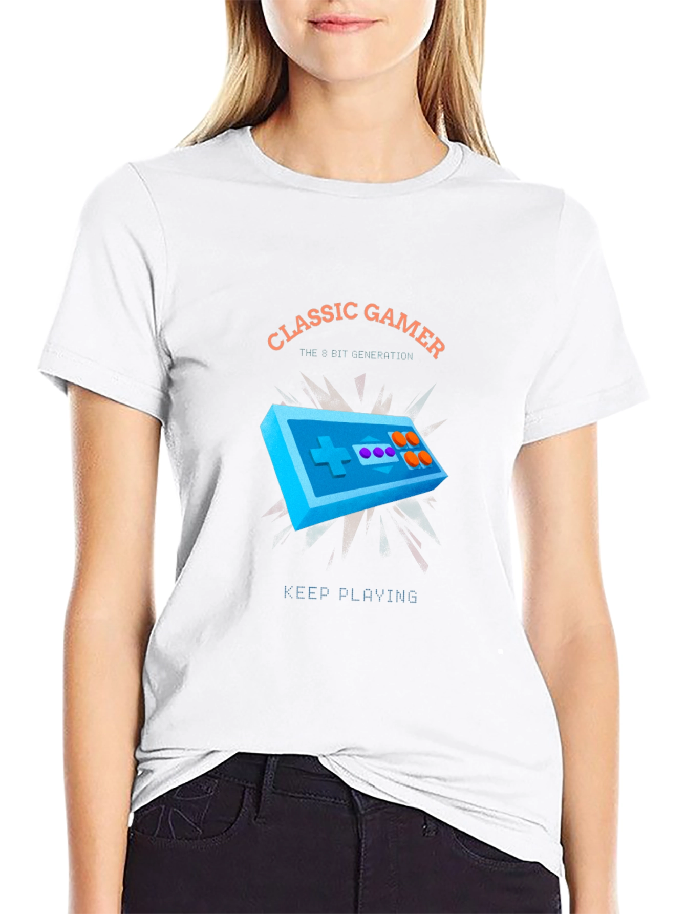 Classic Gamer T-Shirt - 8-Bit Generation Keep Playing