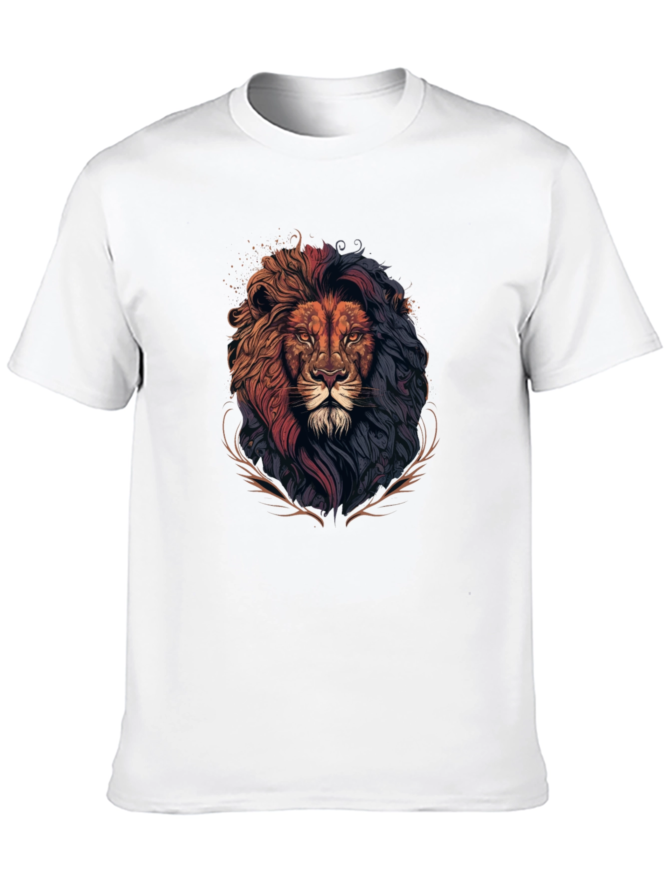 Lion Graphic Print Black T-Shirt