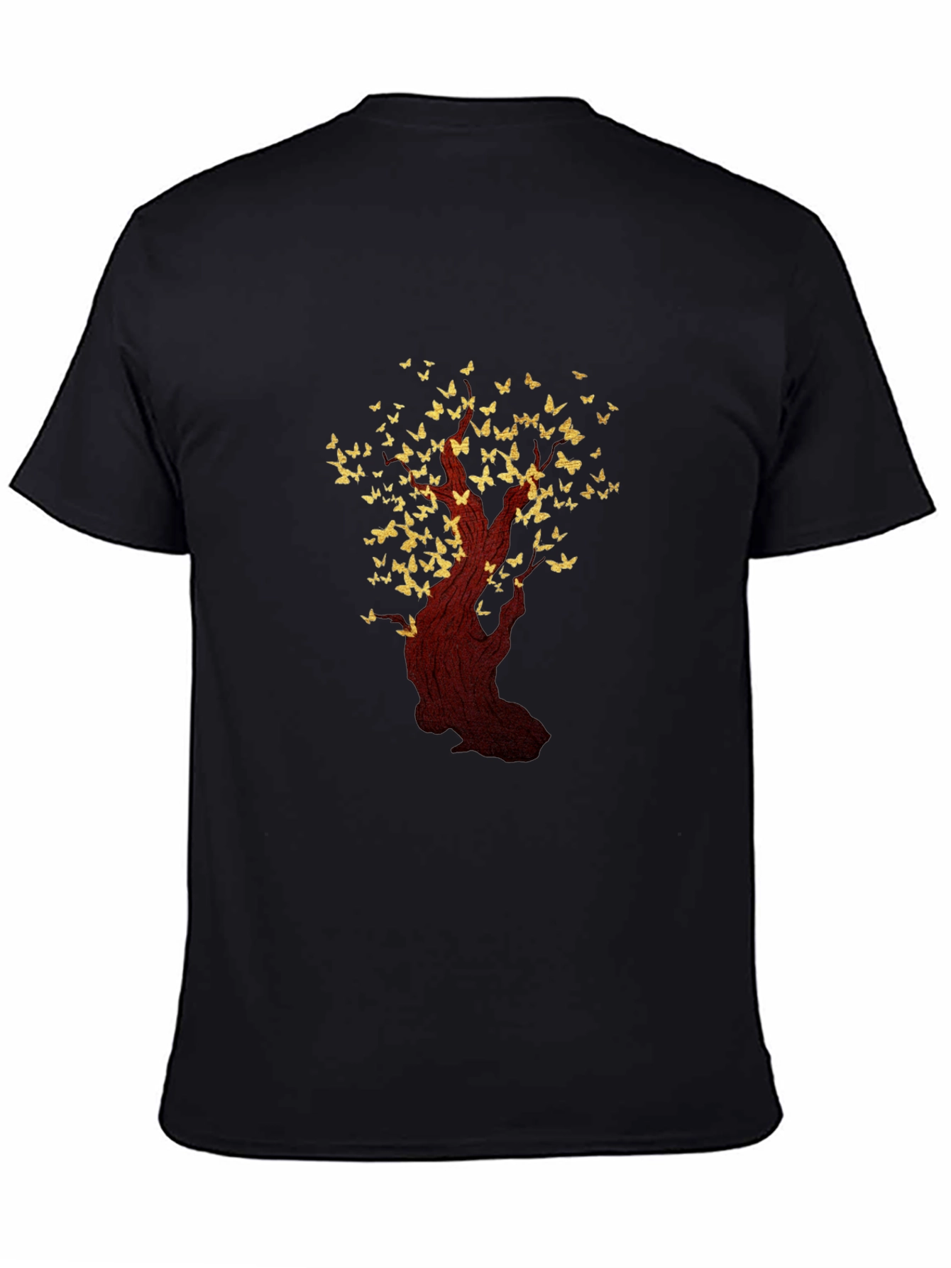 Butterfly Tree Graphic T-Shirt - Black