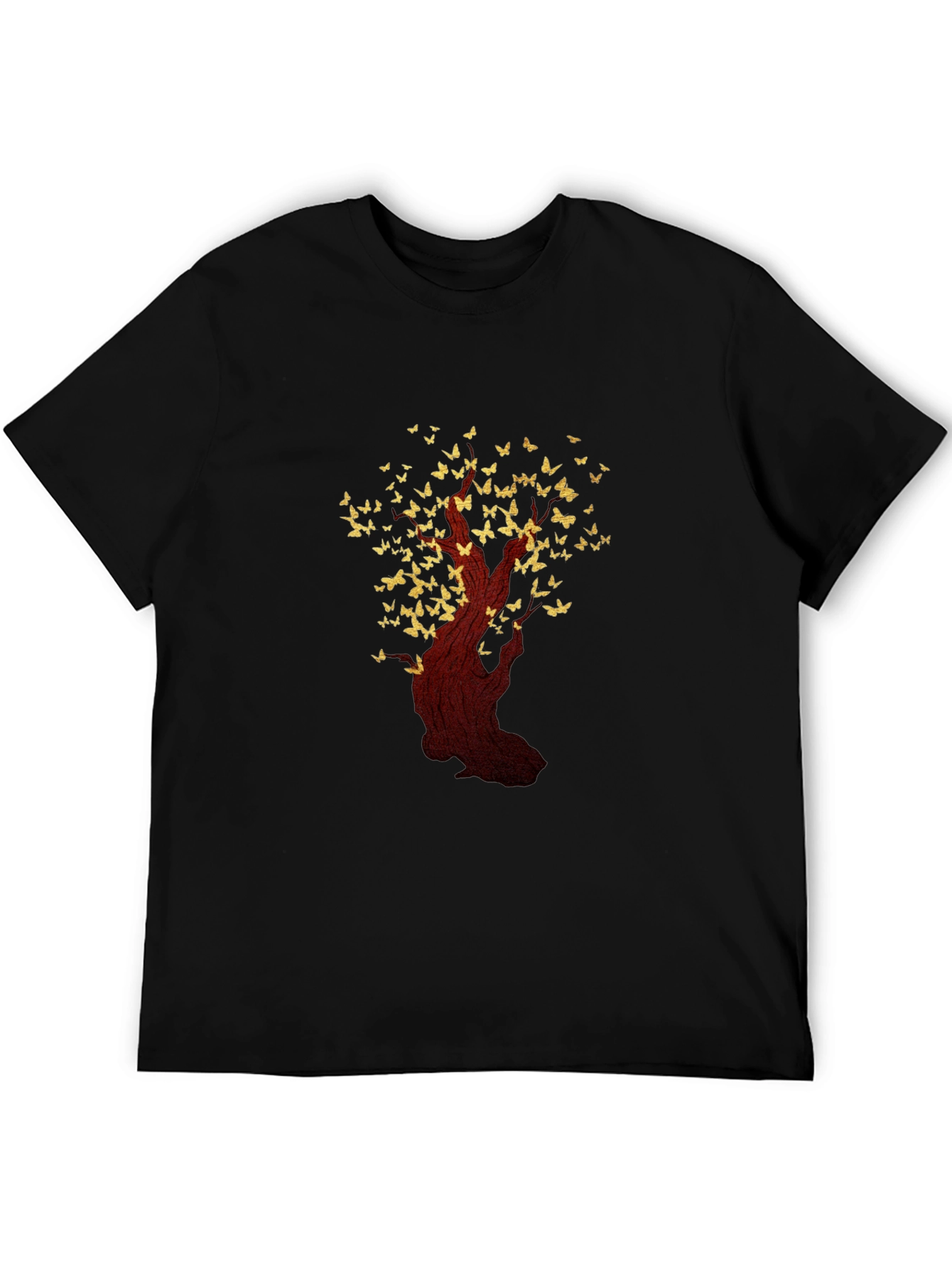 Butterfly Tree Graphic T-Shirt - Black