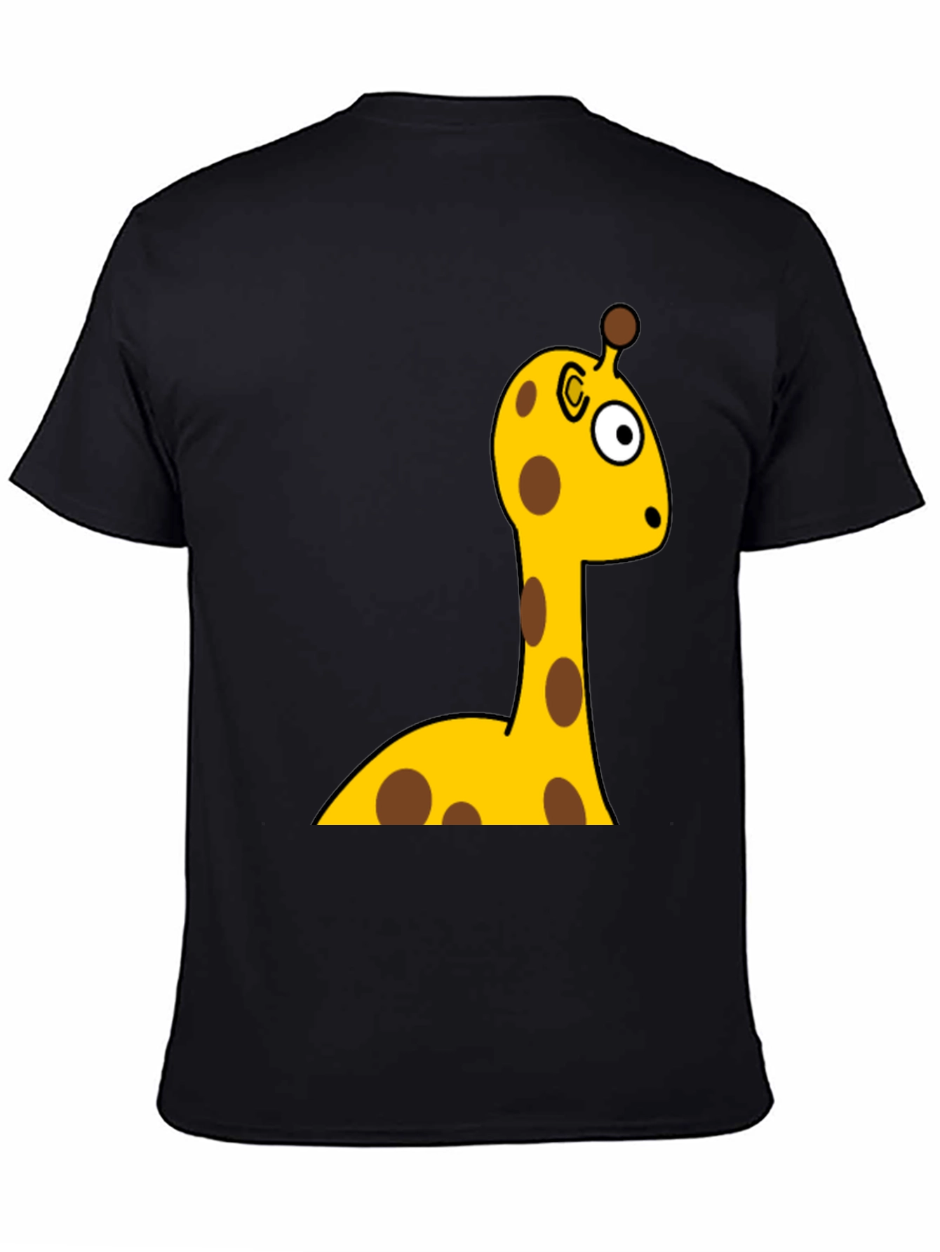 Funny Giraffe Cartoon Graphic Tee - Unisex Black T-Shirt