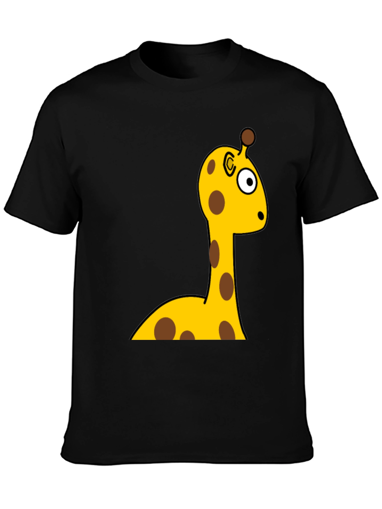 Funny Giraffe Cartoon Graphic Tee - Unisex Black T-Shirt