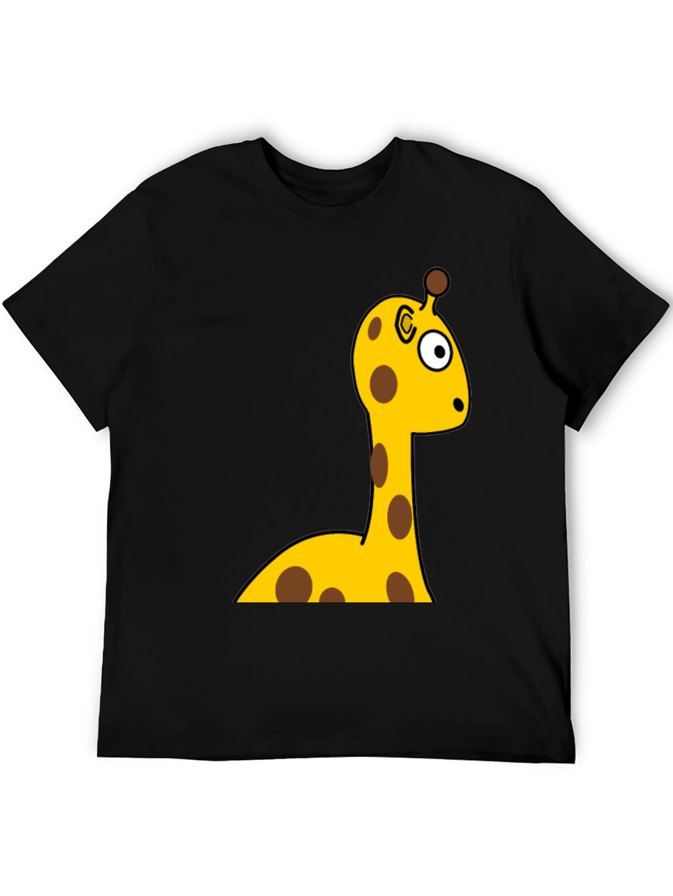 Funny Giraffe Cartoon Graphic Tee - Unisex Black T-Shirt